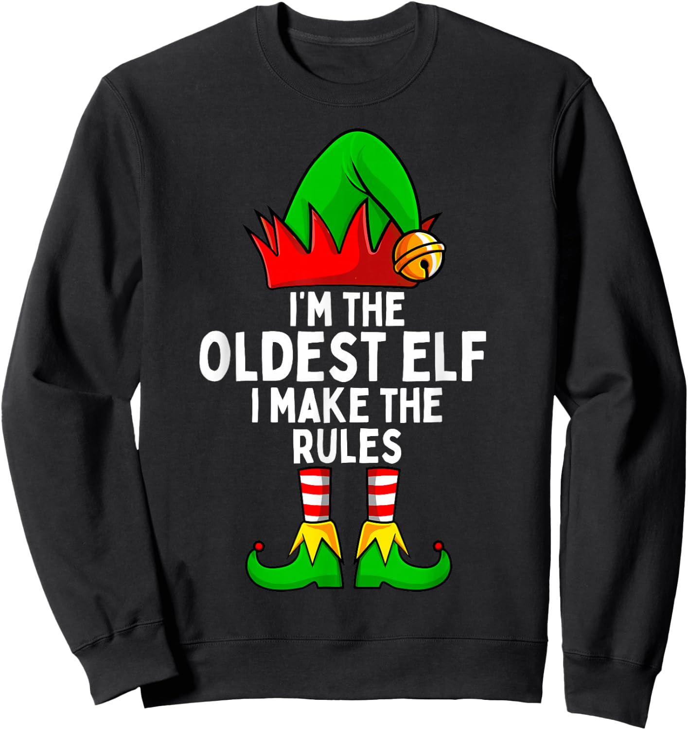 I'm The Oldest Elf Matching Family Christmas Sweatshirt - Sweatshirt | Black