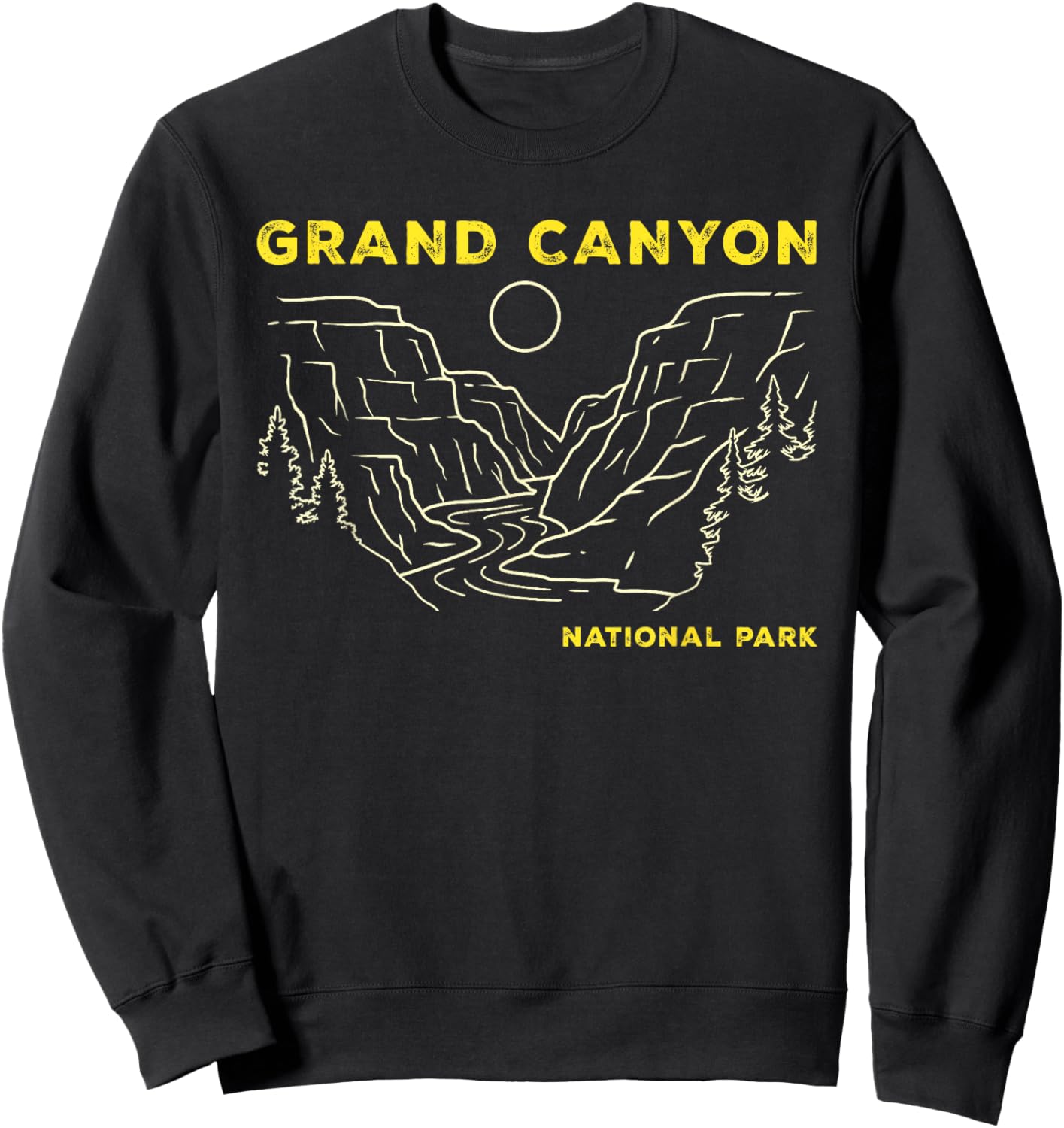 Retro Grand Canyon National Park Arizona Hiking Sweatshirt - Sweatshirt | Black