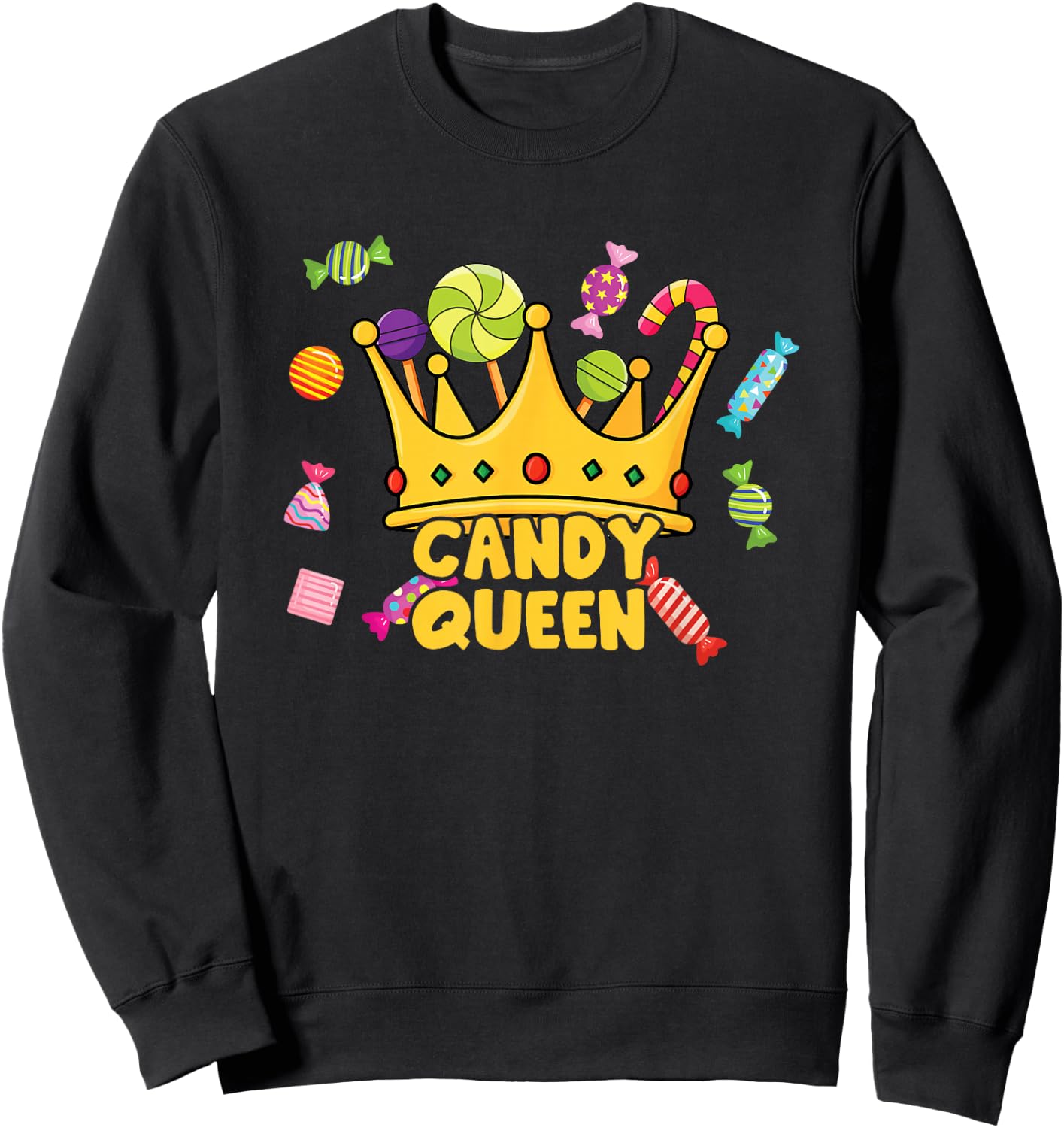 Candy Queen - Candy Crown Candy Eater Sweatshirt - Sweatshirt | Black