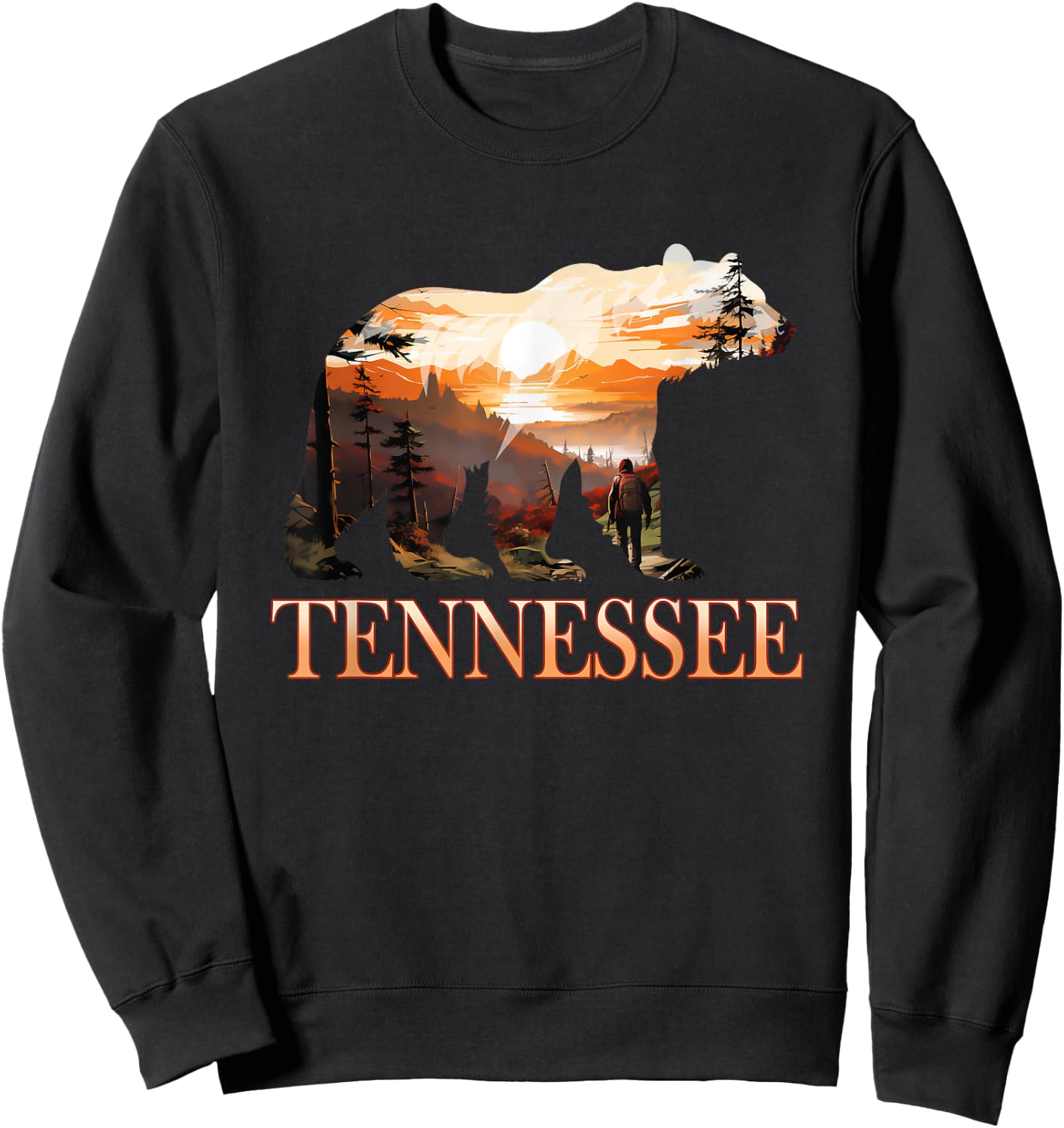 Tennessee TN Hiking Mountain State Pride Sweatshirt - Sweatshirt | Black