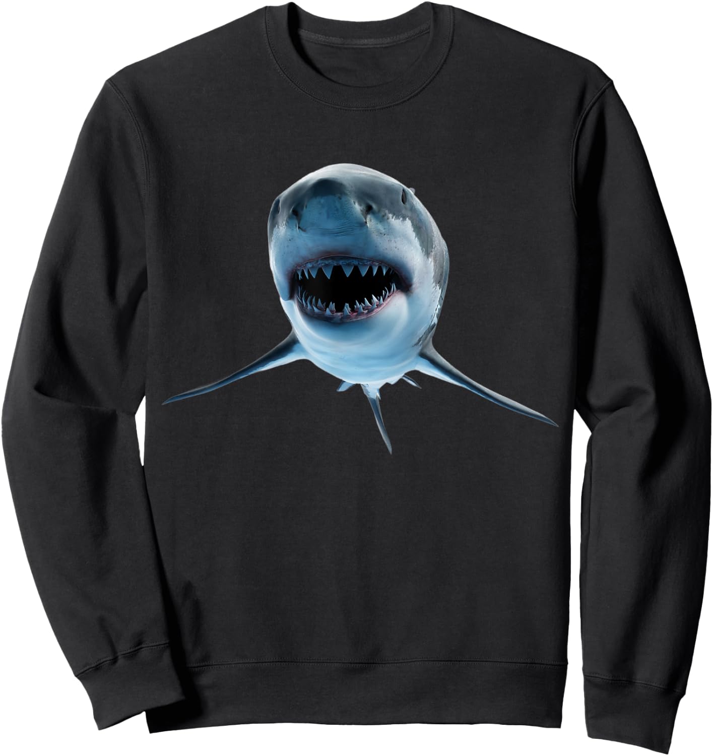 realistic great white shark for lovers of Fish and Ocean Sweatshirt - Sweatshirt | Black