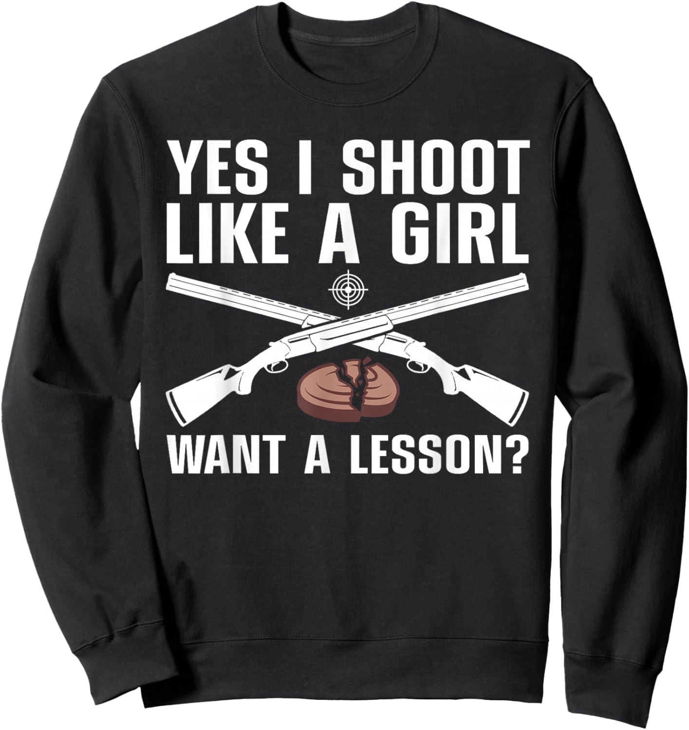 Cool Trap Shooting Girls Mom Skeet Shooting Target Sweatshirt - Sweatshirt | Black
