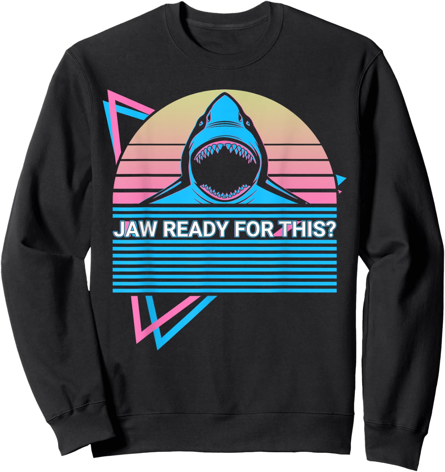 Whale Shark Retro Jaw Ready For This Sweatshirt - Sweatshirt | Black