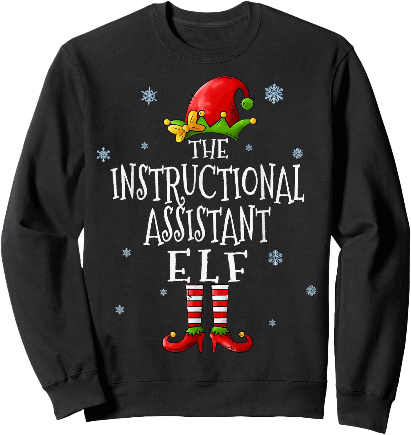 The Instructional Assistant Elf Squad Matching Christmas Sweatshirt - Sweatshirt | Black
