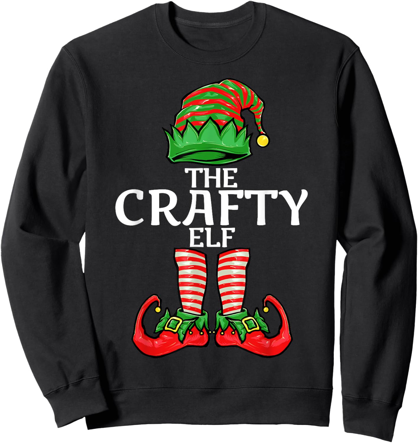 Crafty Elf Christmas Family Matching Group Sweatshirt - Sweatshirt | Black