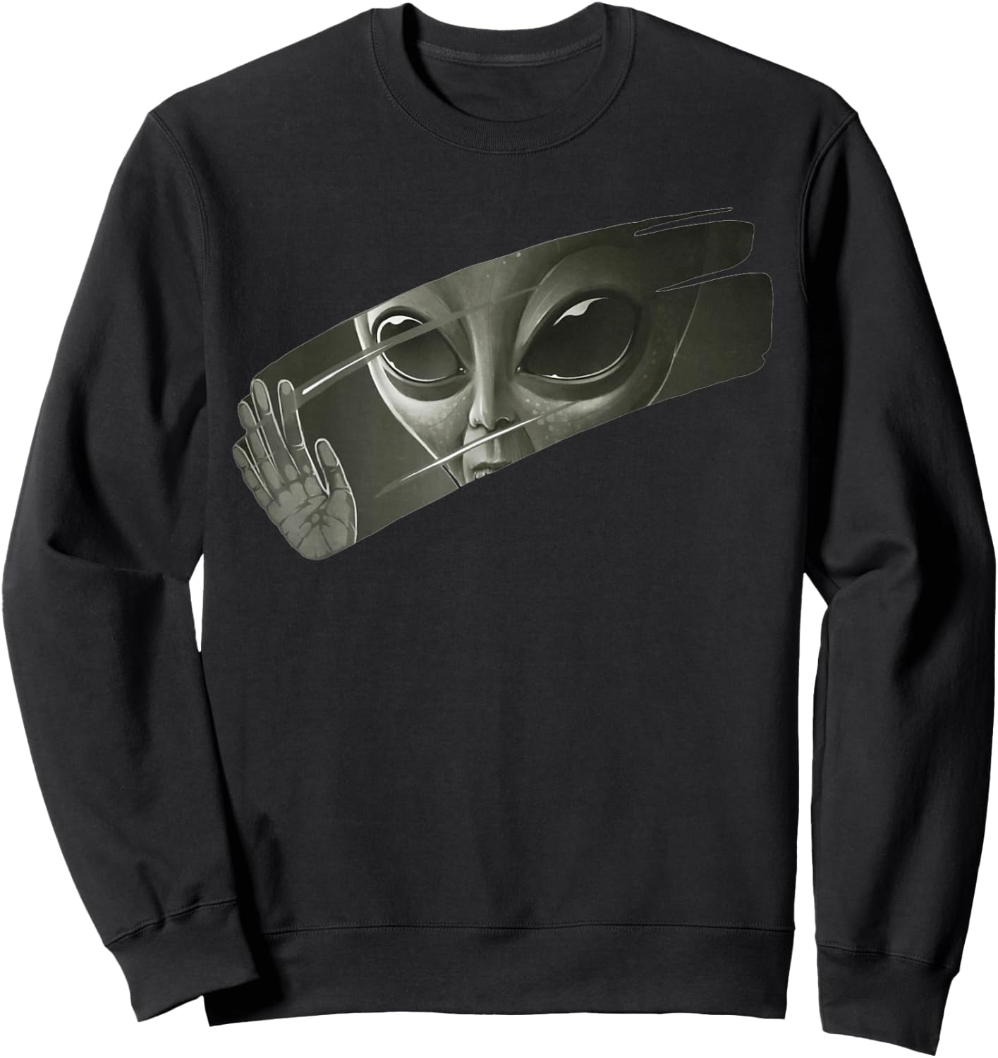Aliens | Men Women Funny Graphic UFO Alien Sweatshirt - Sweatshirt | Black