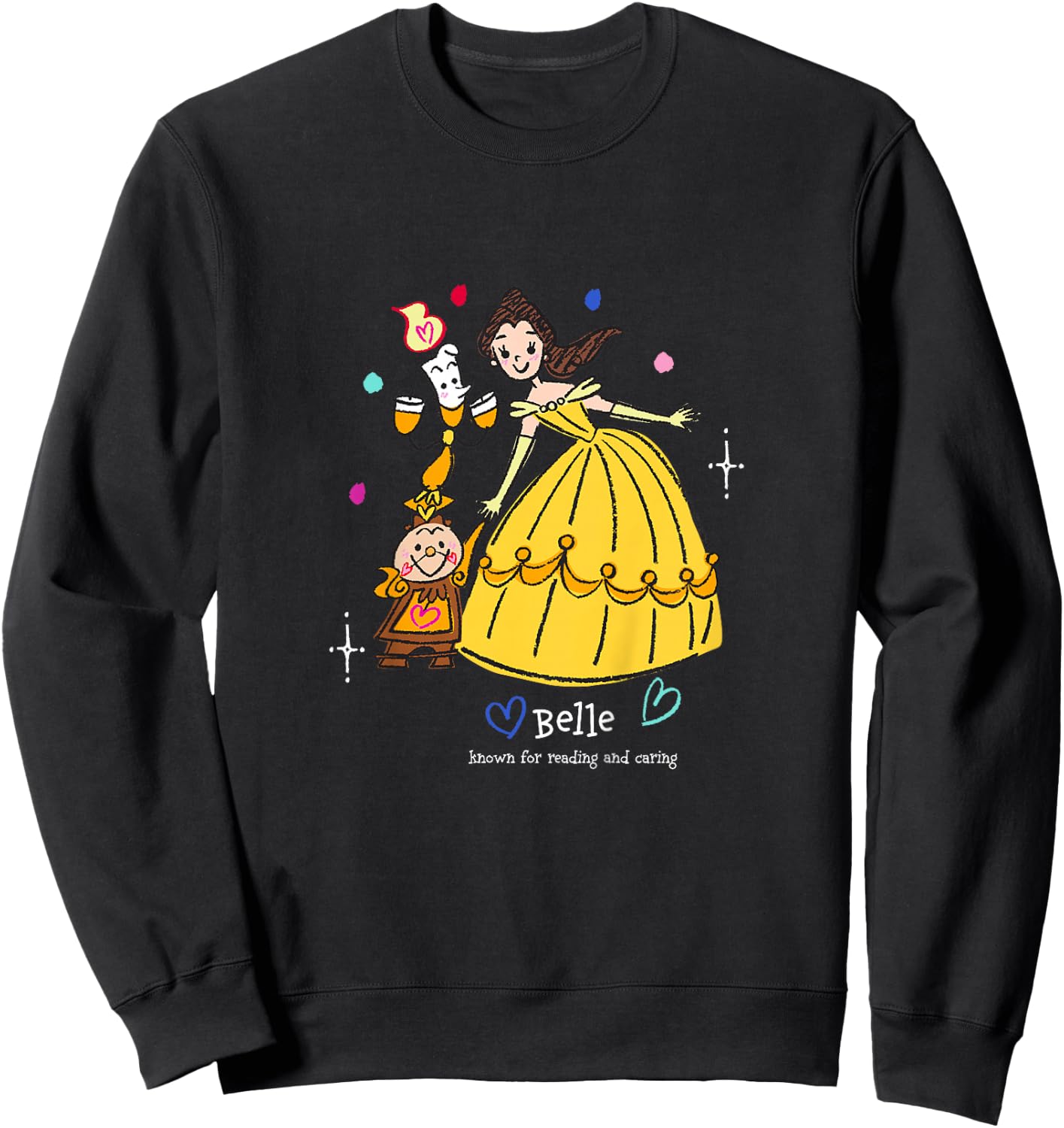 Kids Disney Beauty and the Beast Belle Cogsworth & Lumiere Youth Sweatshirt - Sweatshirt | Black
