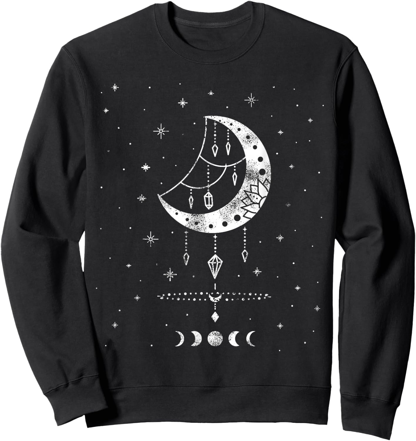 Moon Phases Magic Harmony Sacred Geometry Astrology Sweatshirt - Sweatshirt | Black