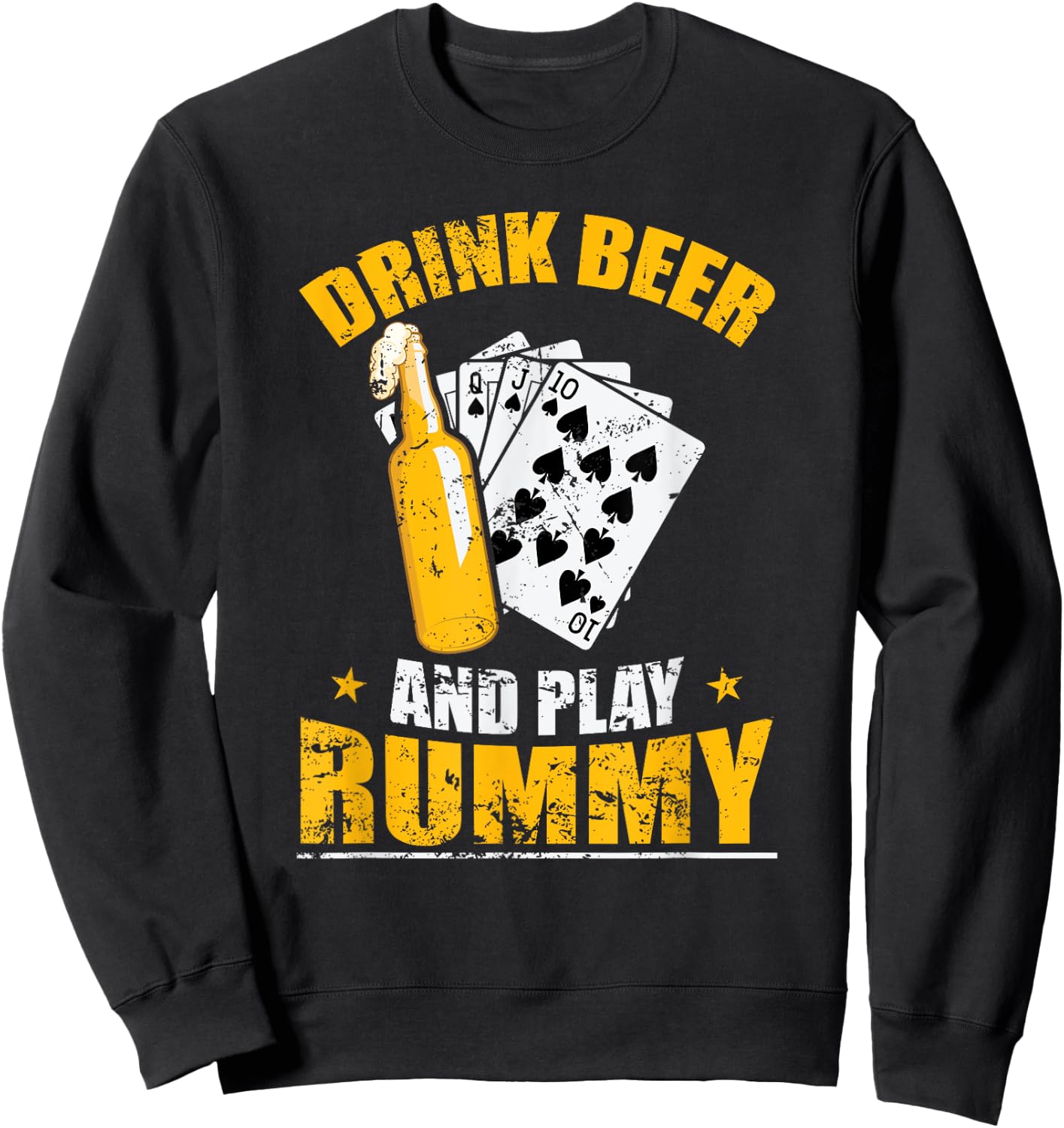 Drink Beer and play Rummy Card Game Romme Sweatshirt - Sweatshirt | Black