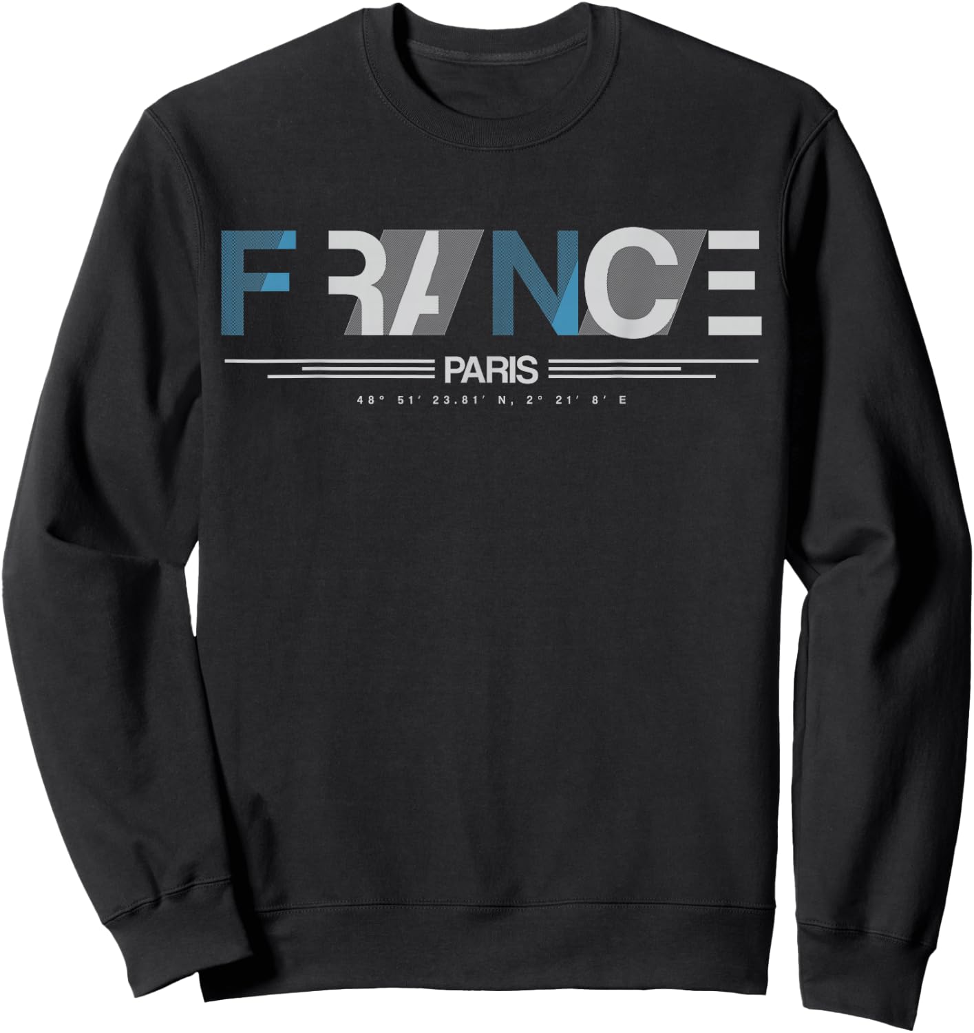 Paris France Souvenir Gifts Apparel Co. France Paris - Black, -Adults, Small, Short Sleeve, Cotton 100%, Modern Classic, Soccer, Vacation, People Sweatshirt - Sweatshirt | Black