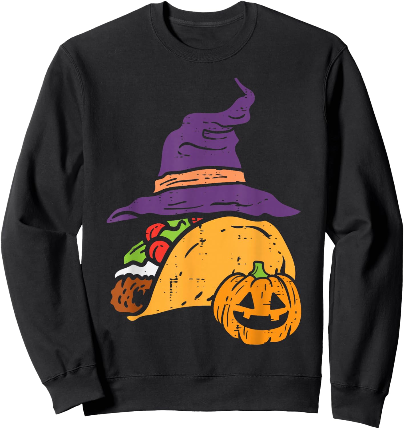 Halloween Taco Funny Mexican Food Costume Men Women Kids Sweatshirt - Sweatshirt | Black