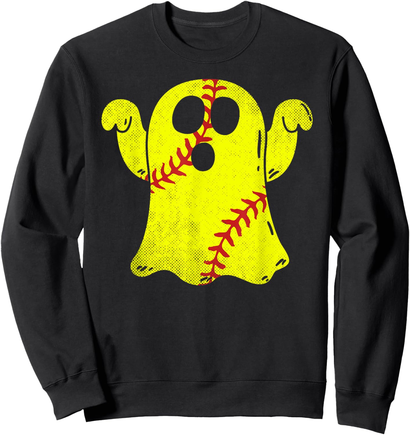 Softball Ghost Softball Lover Halloween Costume Sweatshirt - Sweatshirt | Black