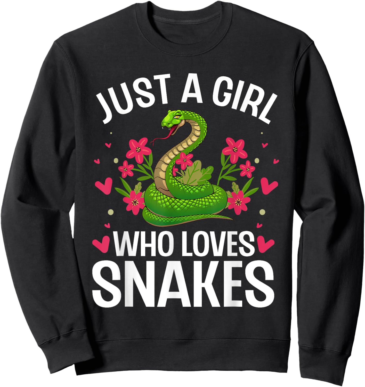 Funny Snake Design for Girls Women Snake Lover Kids Toddler Sweatshirt - Sweatshirt | Black