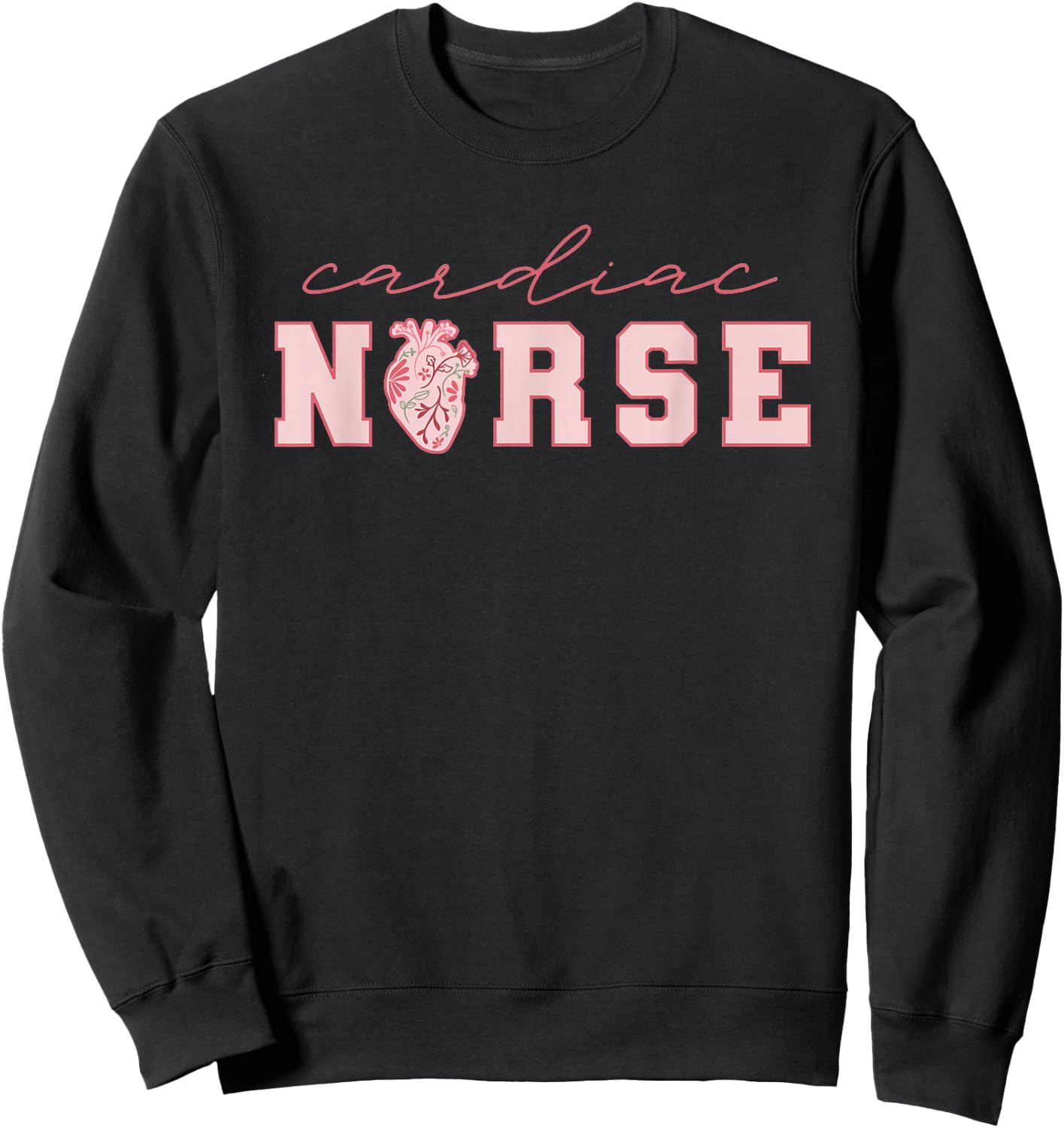 Cardiac Nurse Valentine's Day Telemetry Nurse CVICU Nurse Sweatshirt - Sweatshirt | Black