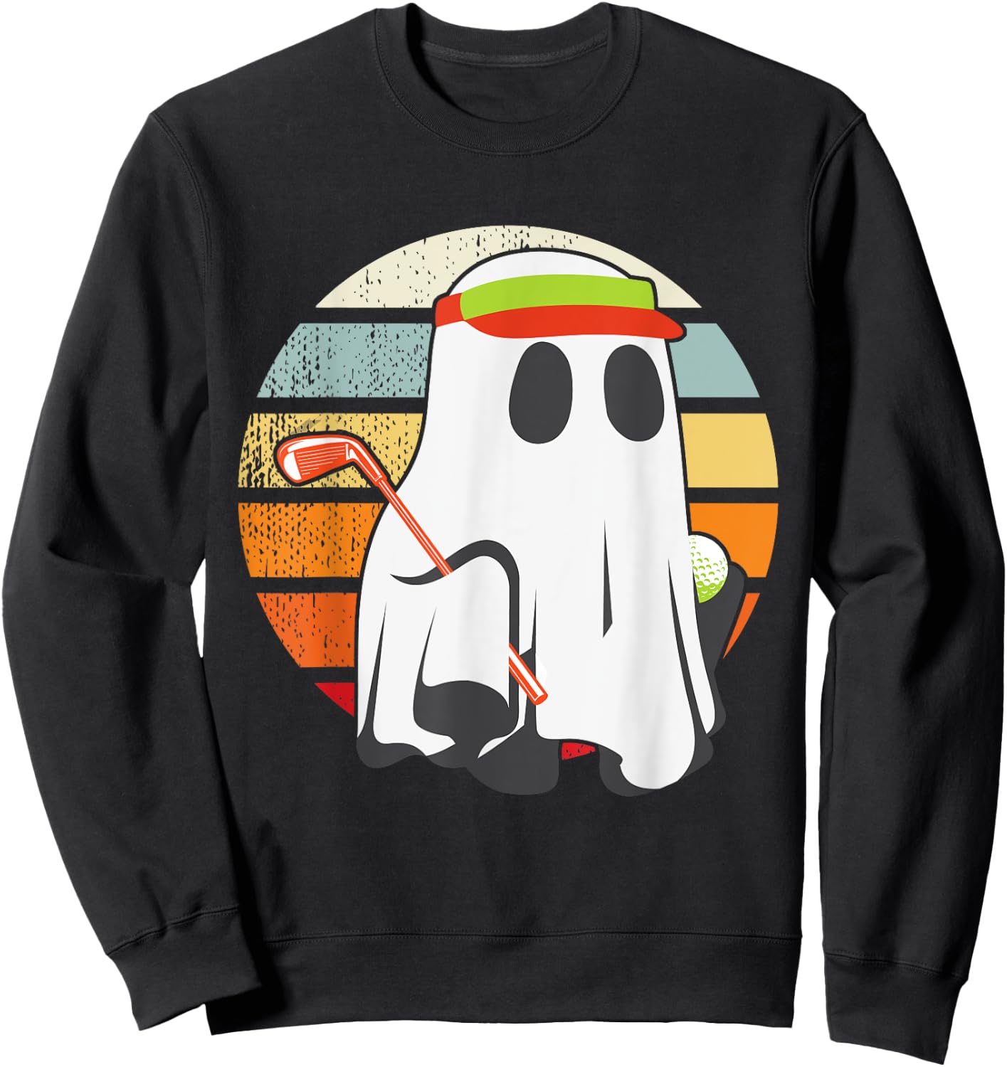 Funny Halloween Golfer Golf Ghost Men Women Kids Matching Sweatshirt - Sweatshirt | Black