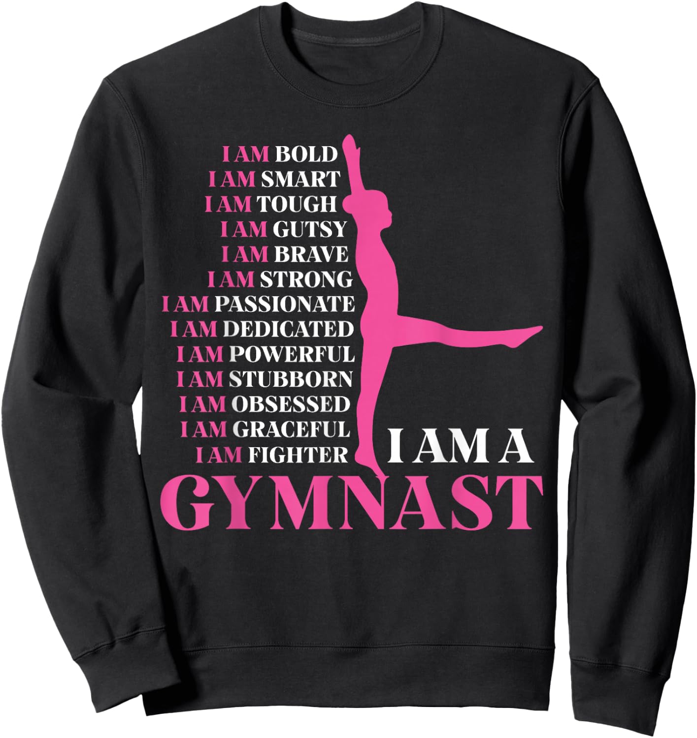I Am A Gymnast Gymnastics Girls Boys Women Men Retro Sports Sweatshirt - Sweatshirt | Black