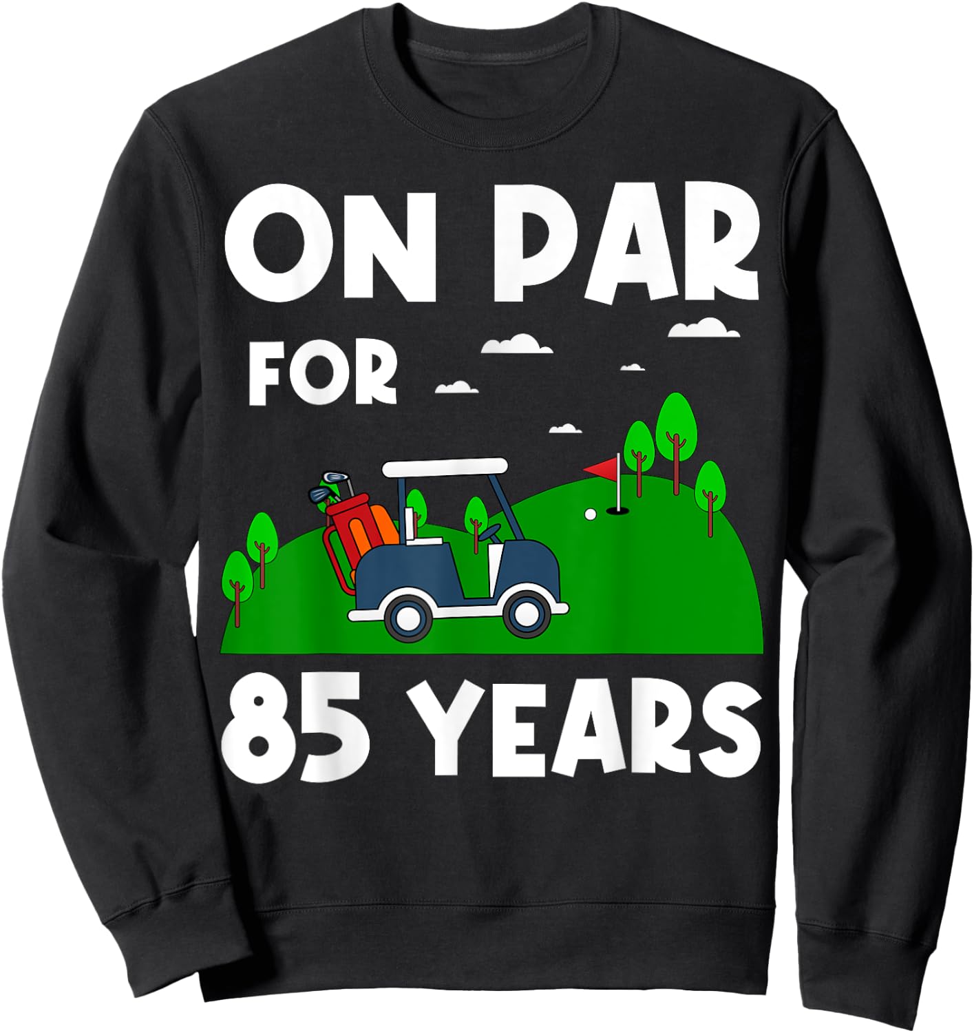 On Par For 85 Years Golf Theme Birthday Golfers Party 85th Sweatshirt - Sweatshirt | Black
