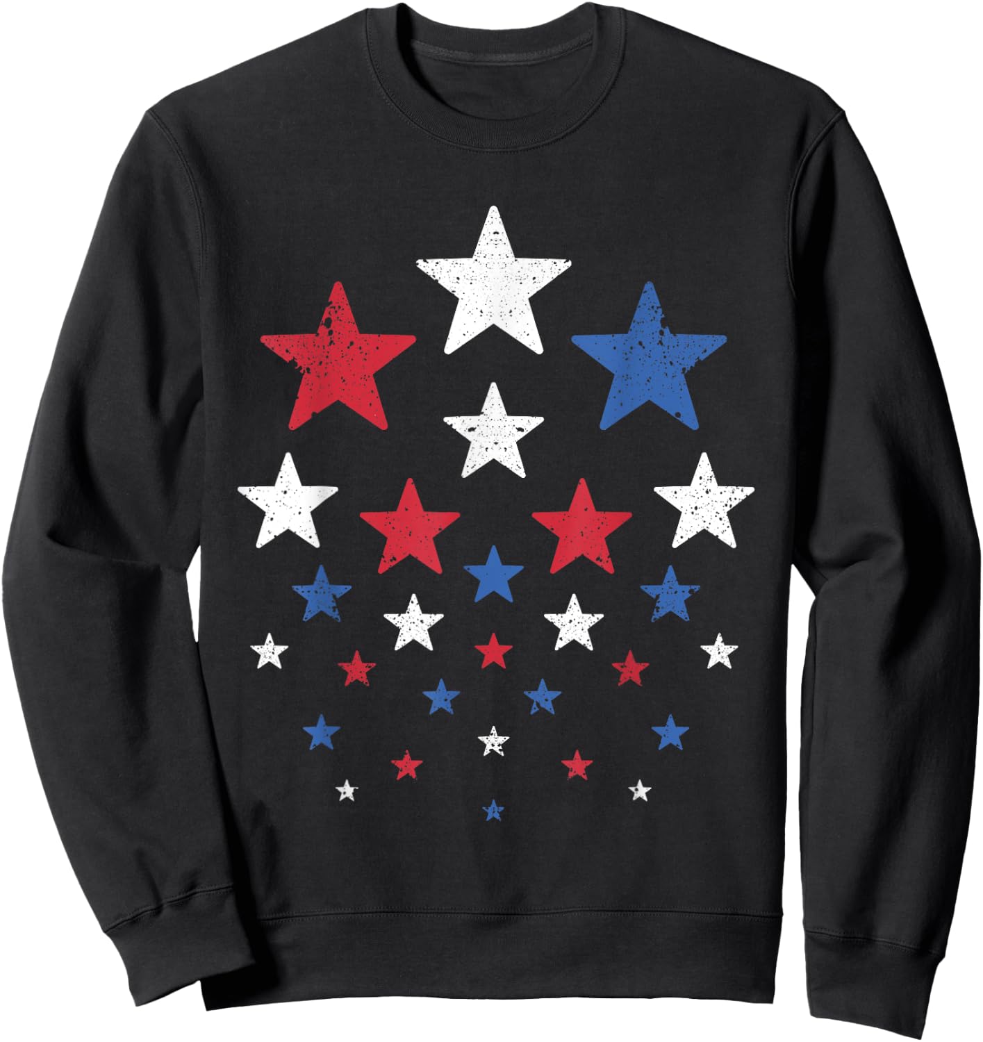 USA American Flag Patriotic Red White Blue Stars 4th of July Sweatshirt - Sweatshirt | Black