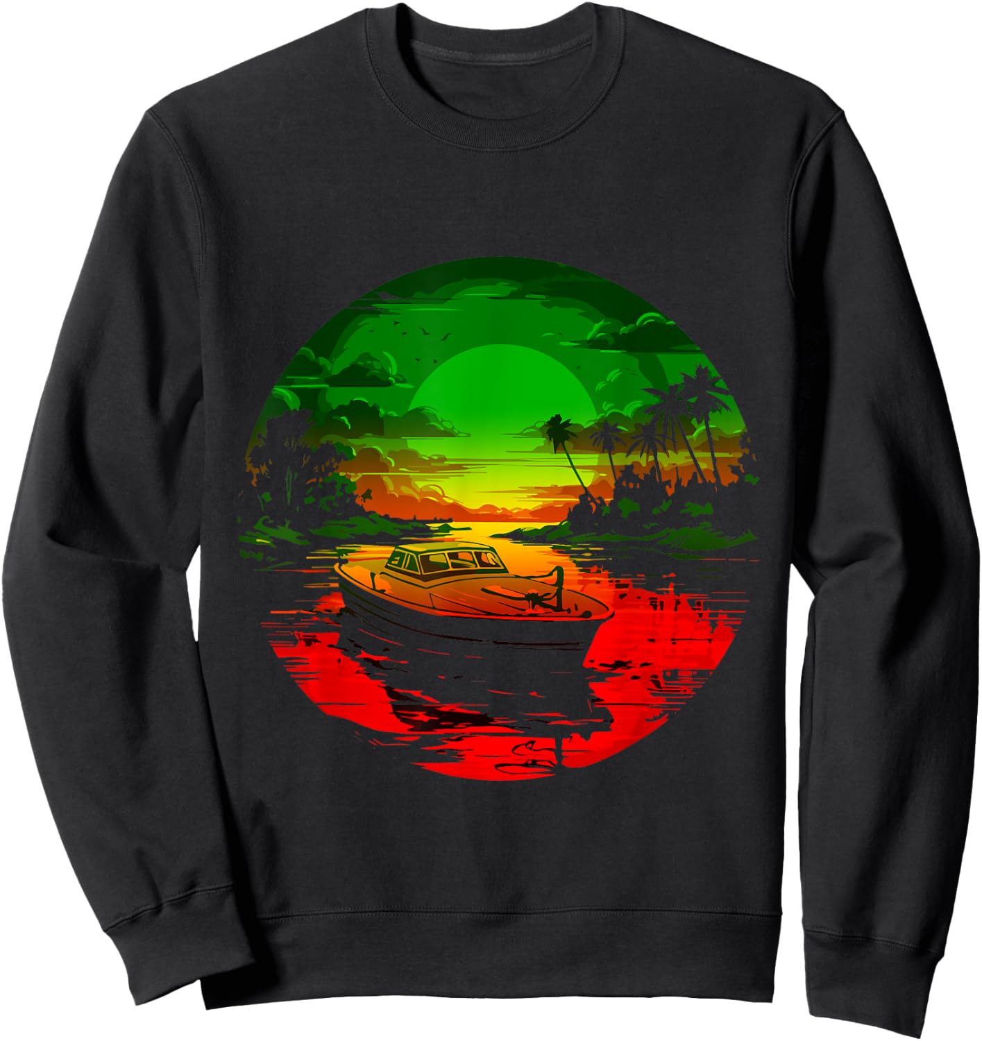 Reggae Music Rastafarian Sunset Rastafari Roots Reggae Sweatshirt - Sweatshirt | Black