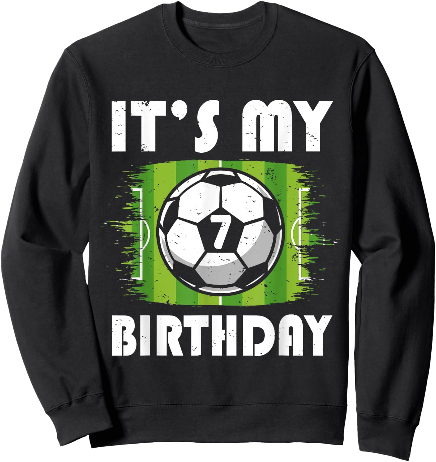 7 Years Old Kids Soccer Player 7th Birthday Boy Sweatshirt - Sweatshirt | Black