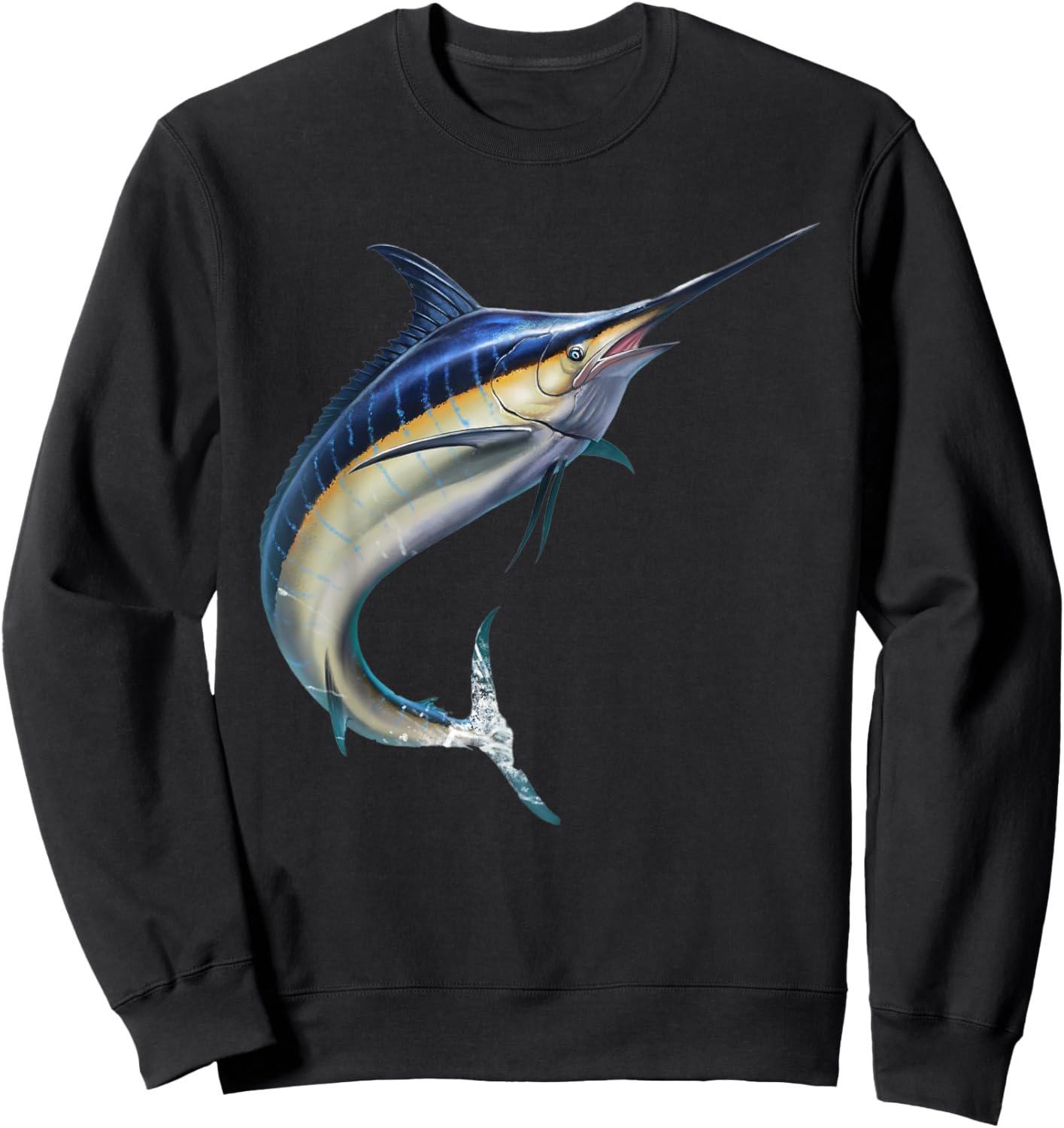 realistic Marlin fish for a lover Fishing Sweatshirt - Sweatshirt | Black