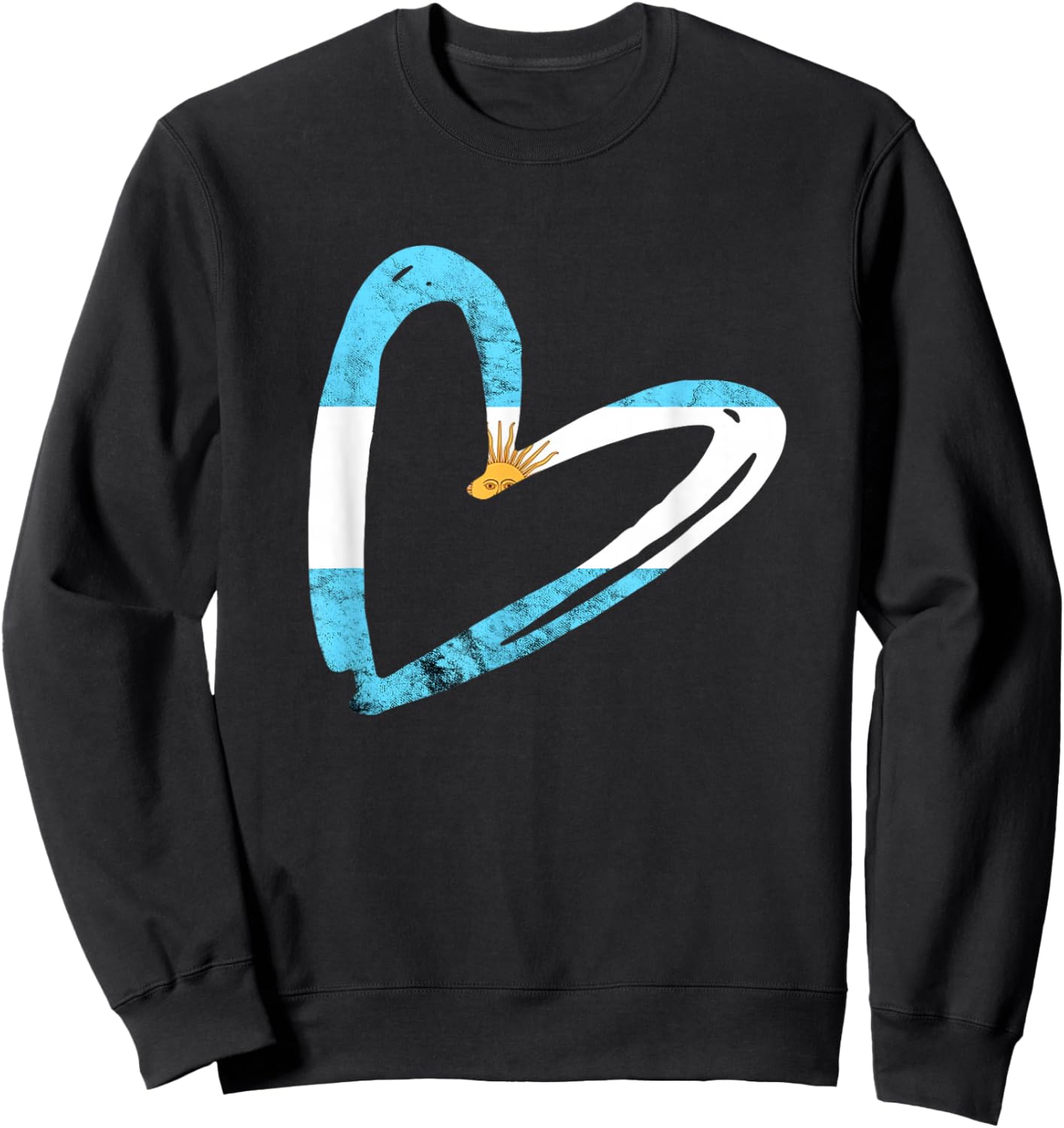 Argentinian Roots Heart Argentina Sun of May Argentina Flag Sweatshirt - Sweatshirt | Black