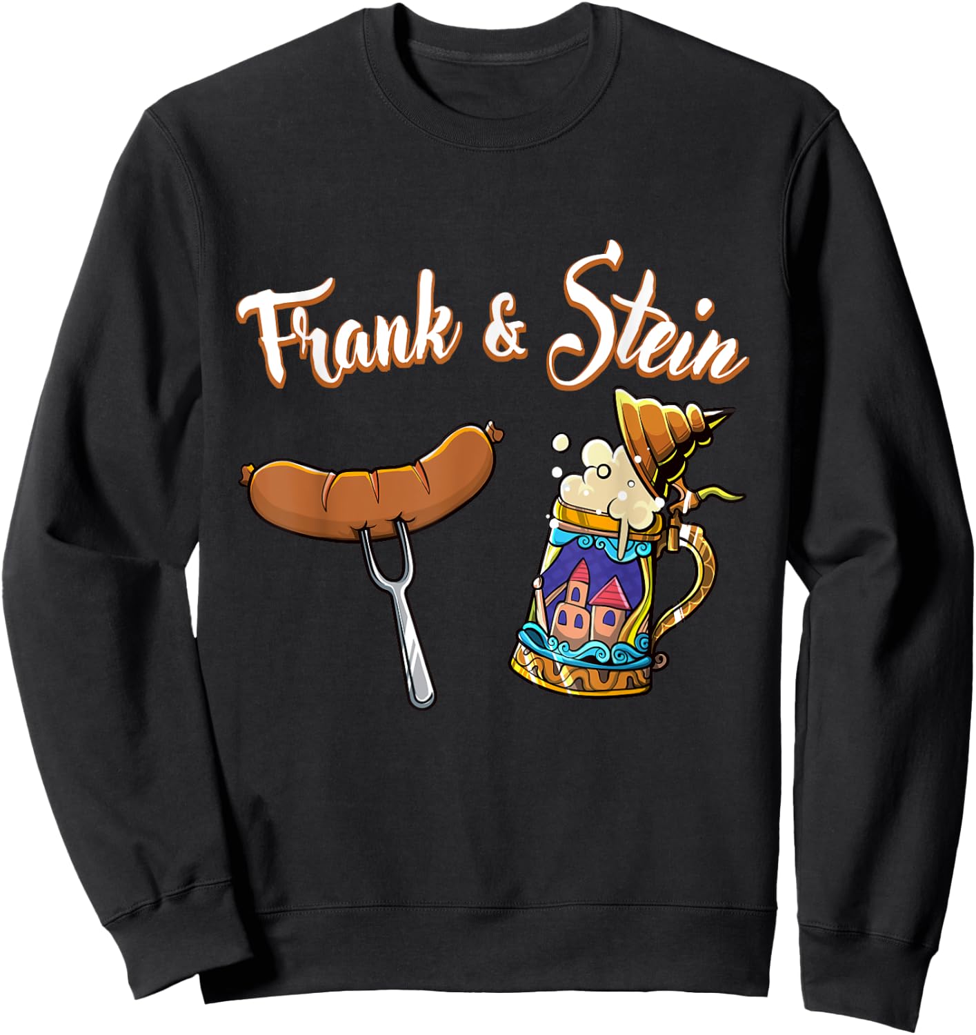 Frank & Stein Oktoberfest Funny Bratwurst Beer German Food Sweatshirt - Sweatshirt | Black
