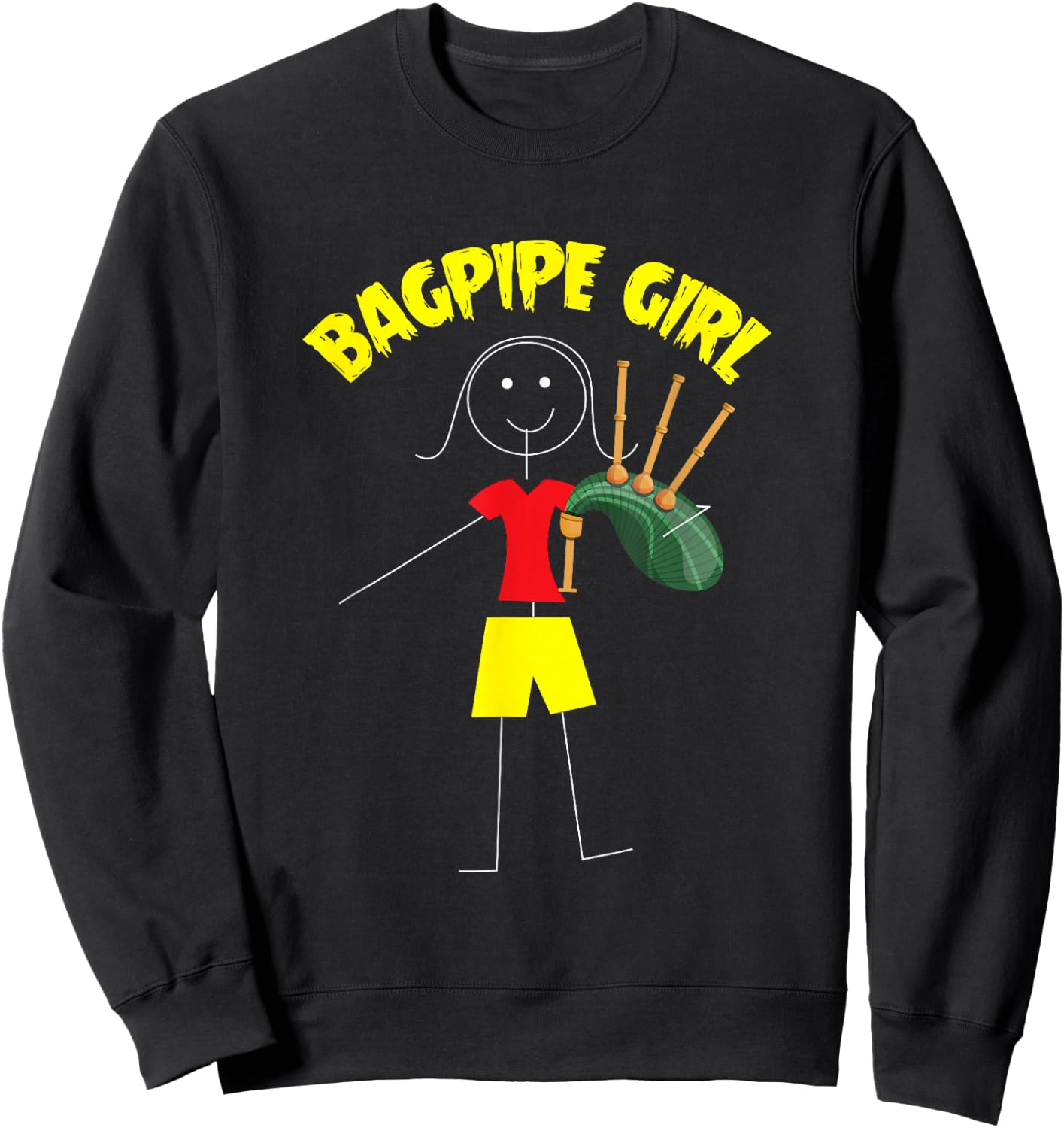 Bagpipe Girl, Bagpipe Players And Lovers Outfit Bagpipe Sweatshirt - Sweatshirt | Black