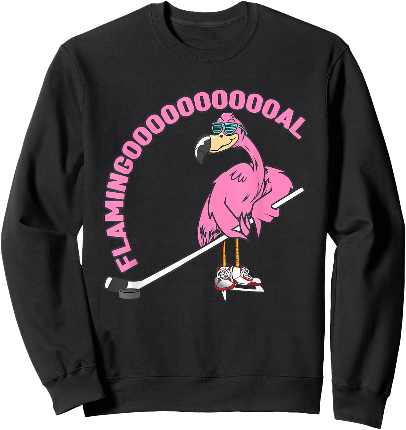 Flamingooooal Flamingo Men or Women Ice Hockey Sweatshirt - Sweatshirt | Black