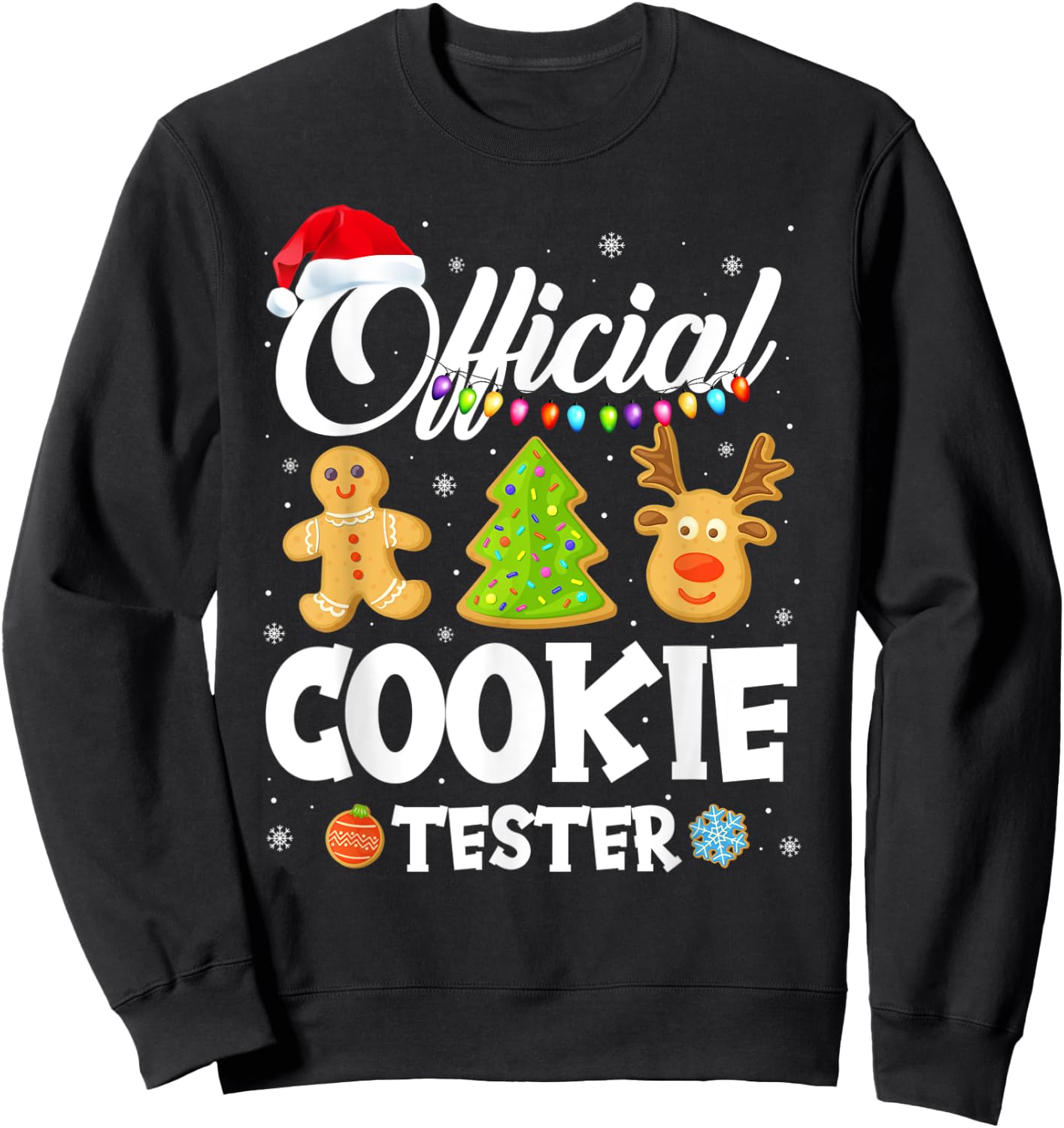 Official Cookie Tester Baking Crew Christmas Matching Family Sweatshirt - Sweatshirt | Black