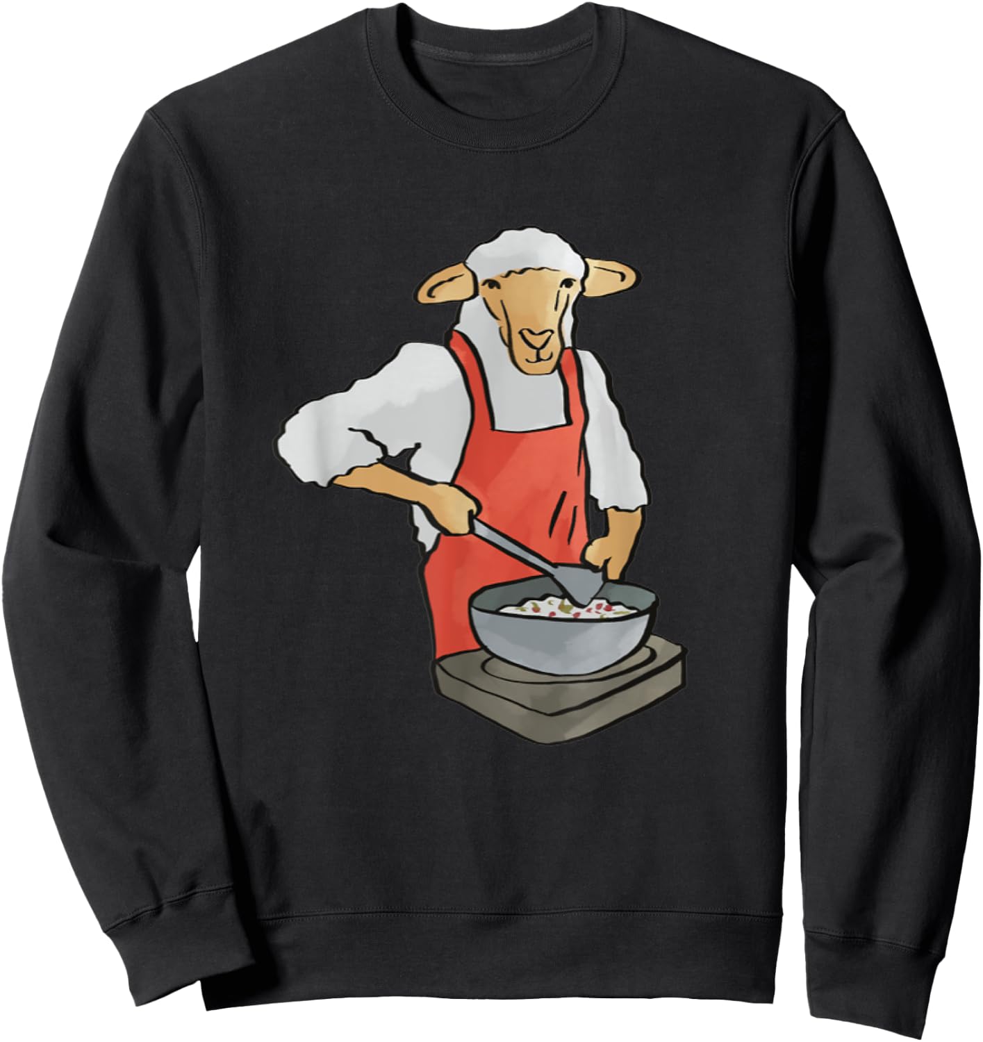 Lamb Cooking Funny Saying Cute Animal Sweatshirt - Sweatshirt | Black