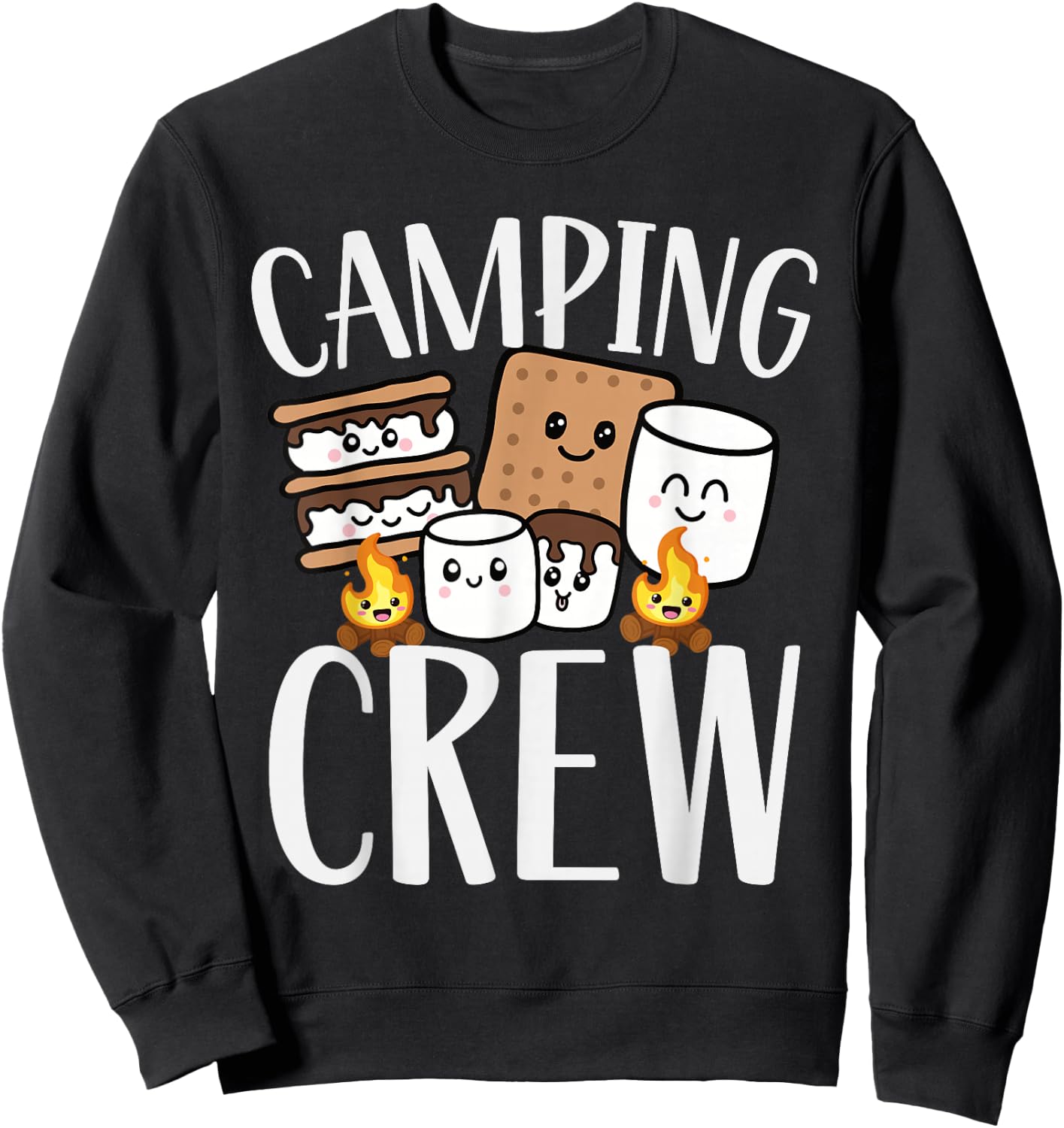 Camping Crew Smore Campfire Group Squad Team Kids Men Women Sweatshirt - Sweatshirt | Black