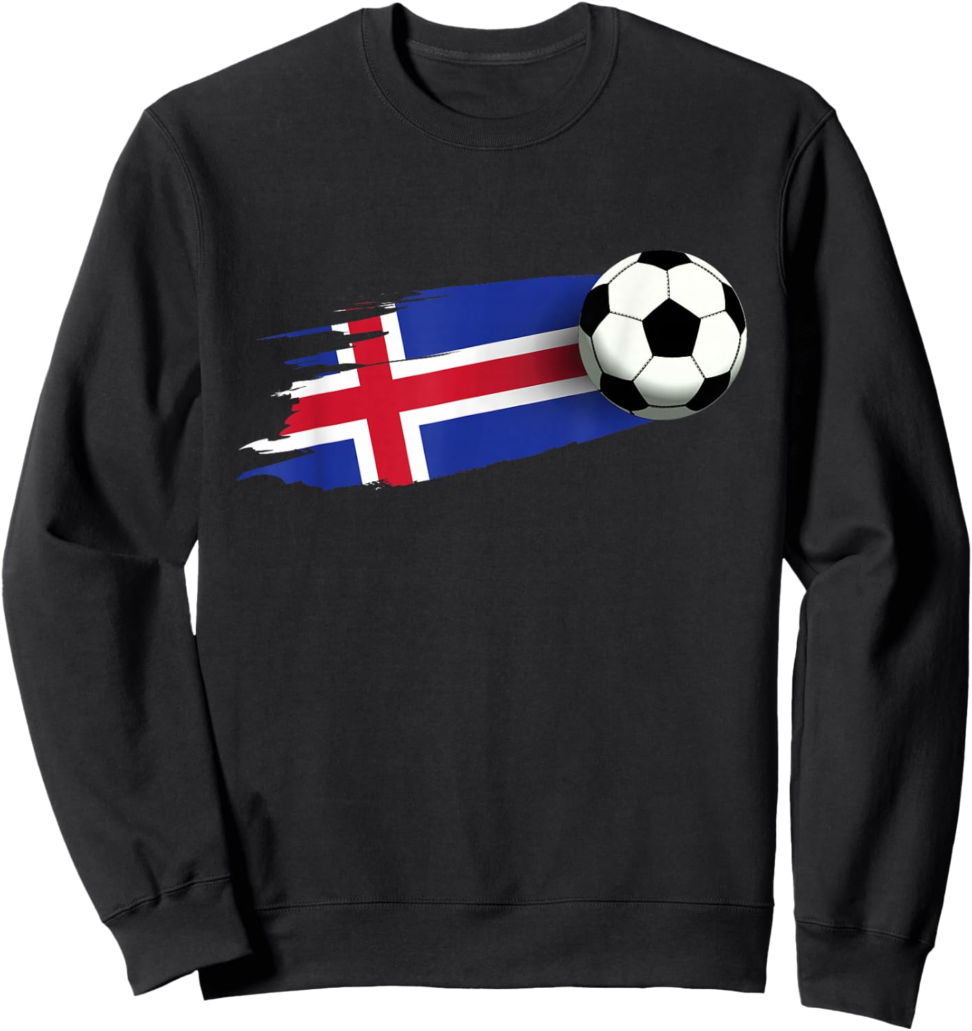 Iceland Flag Jersey Icelandic Soccer Team Icelandic Sweatshirt - Sweatshirt | Black