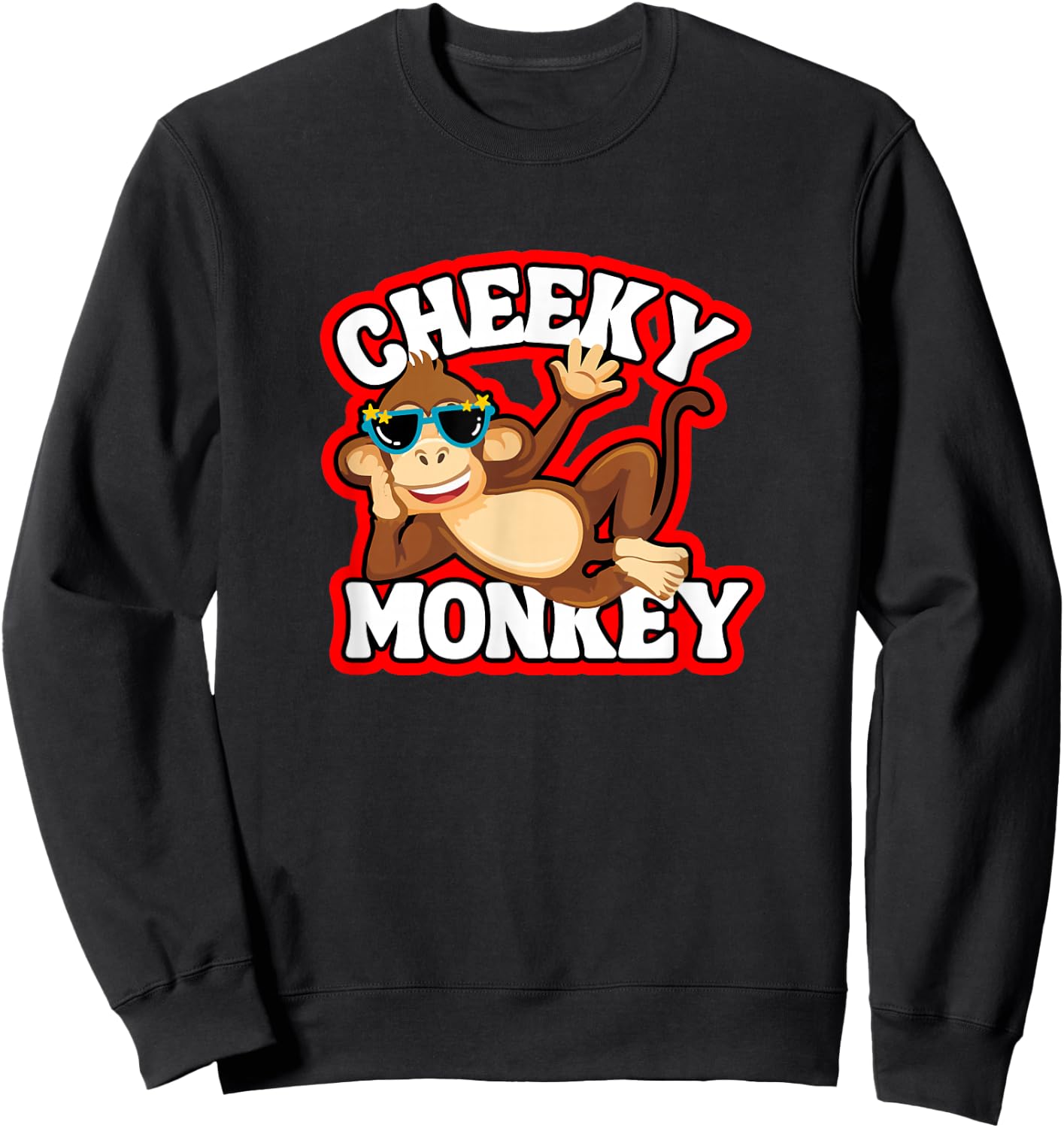 Cheeky Monkey Funny Monkeys Monkies Kids Boys Girls Sweatshirt - Sweatshirt | Black