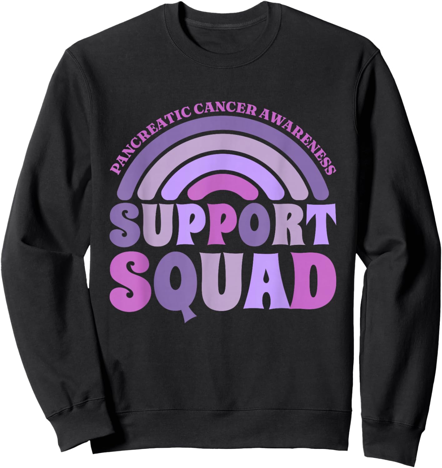 Support Squad Pancreatic Cancer Awareness, Pancreatic Cancer Sweatshirt - Sweatshirt | Black