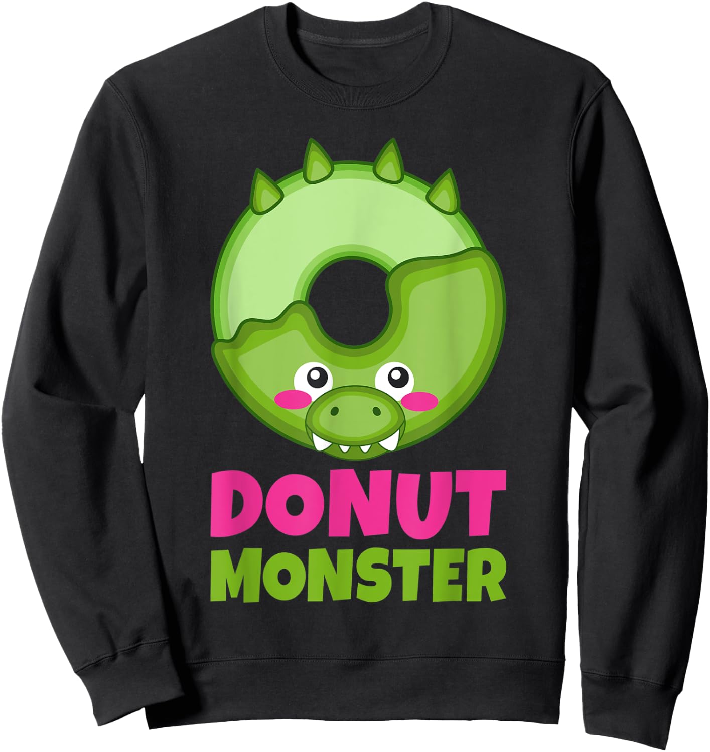 Donut Monster Snack Donut Sweatshirt - Sweatshirt | Black