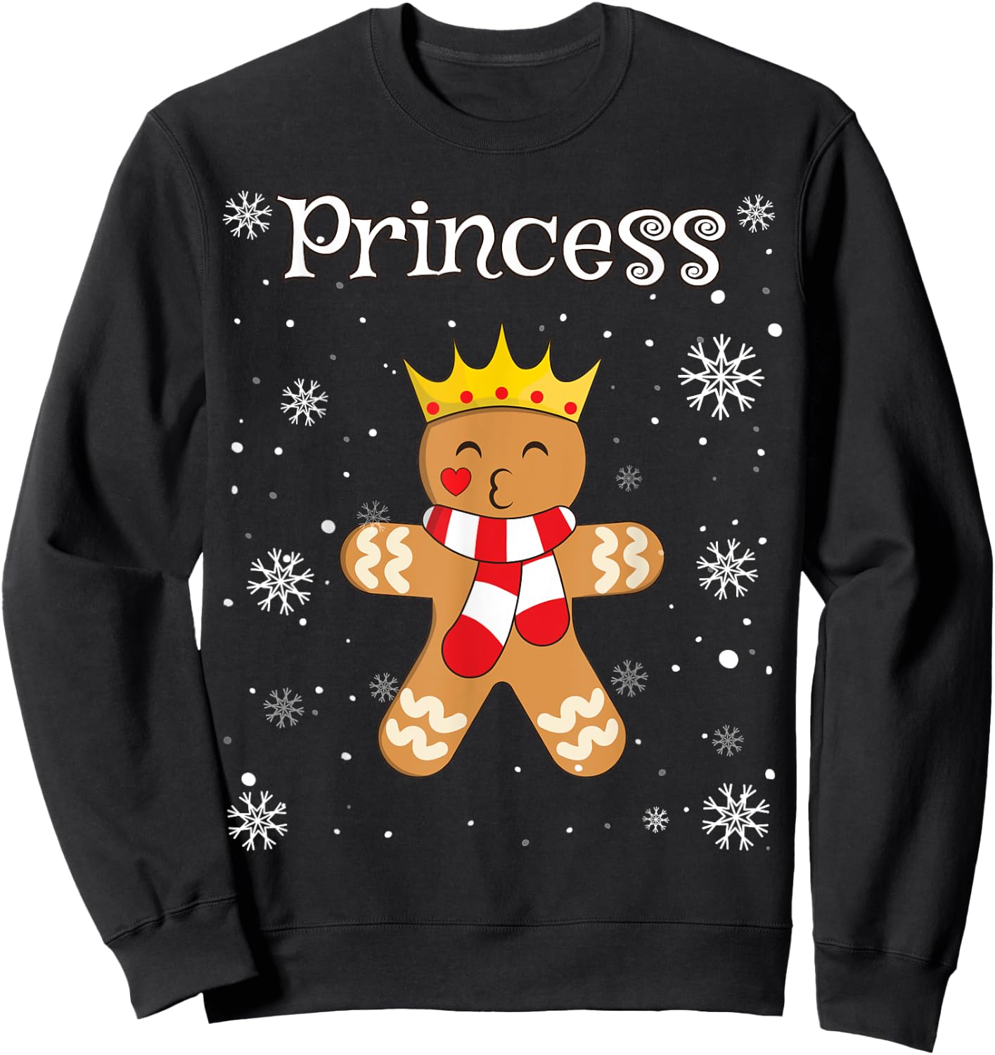 Princess Gingerbread Shirt Girls Funny Christmas Matching Sweatshirt - Sweatshirt | Black