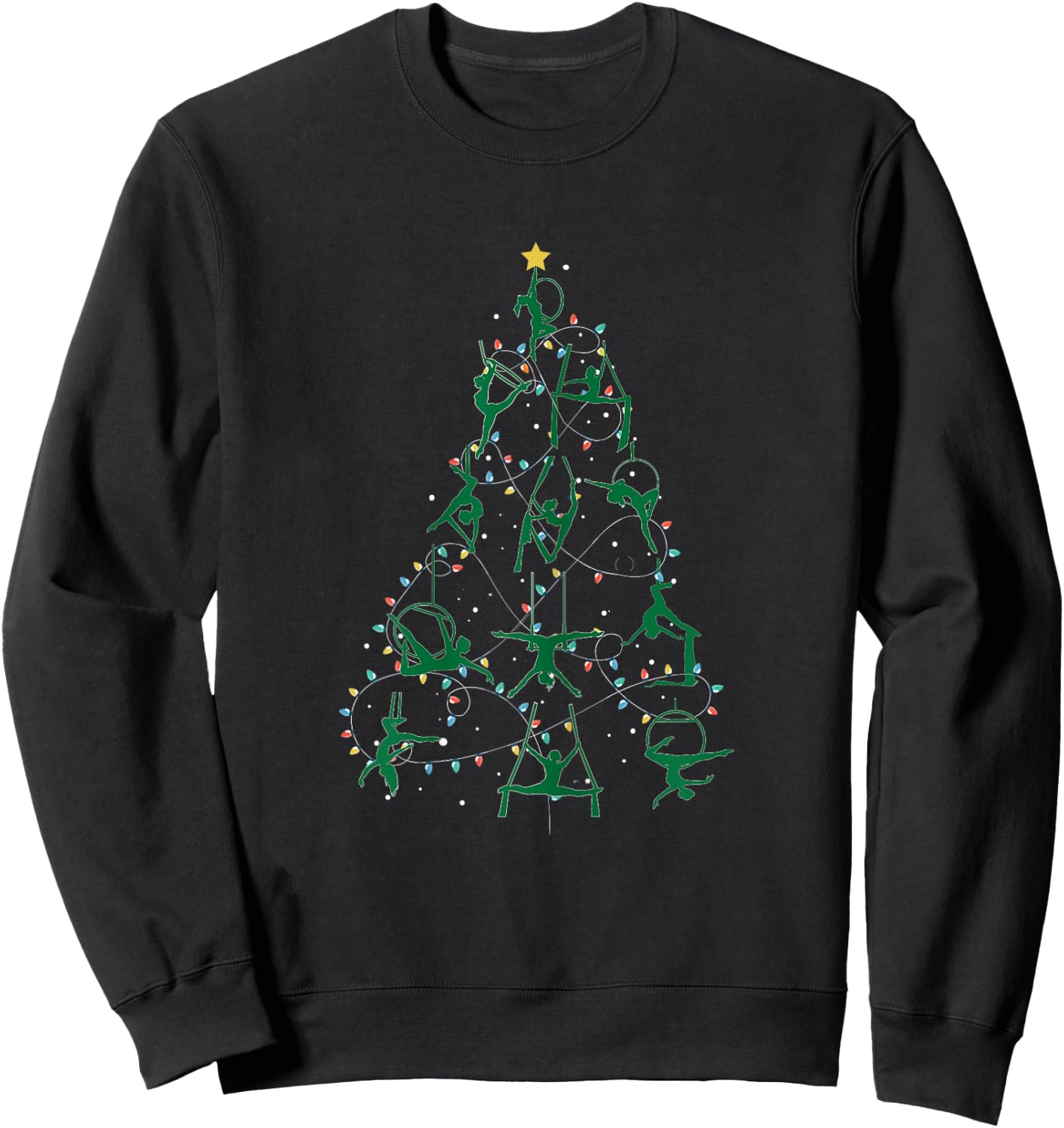 Holiday Christmas Aerial Tree Sweatshirt - Sweatshirt | Black