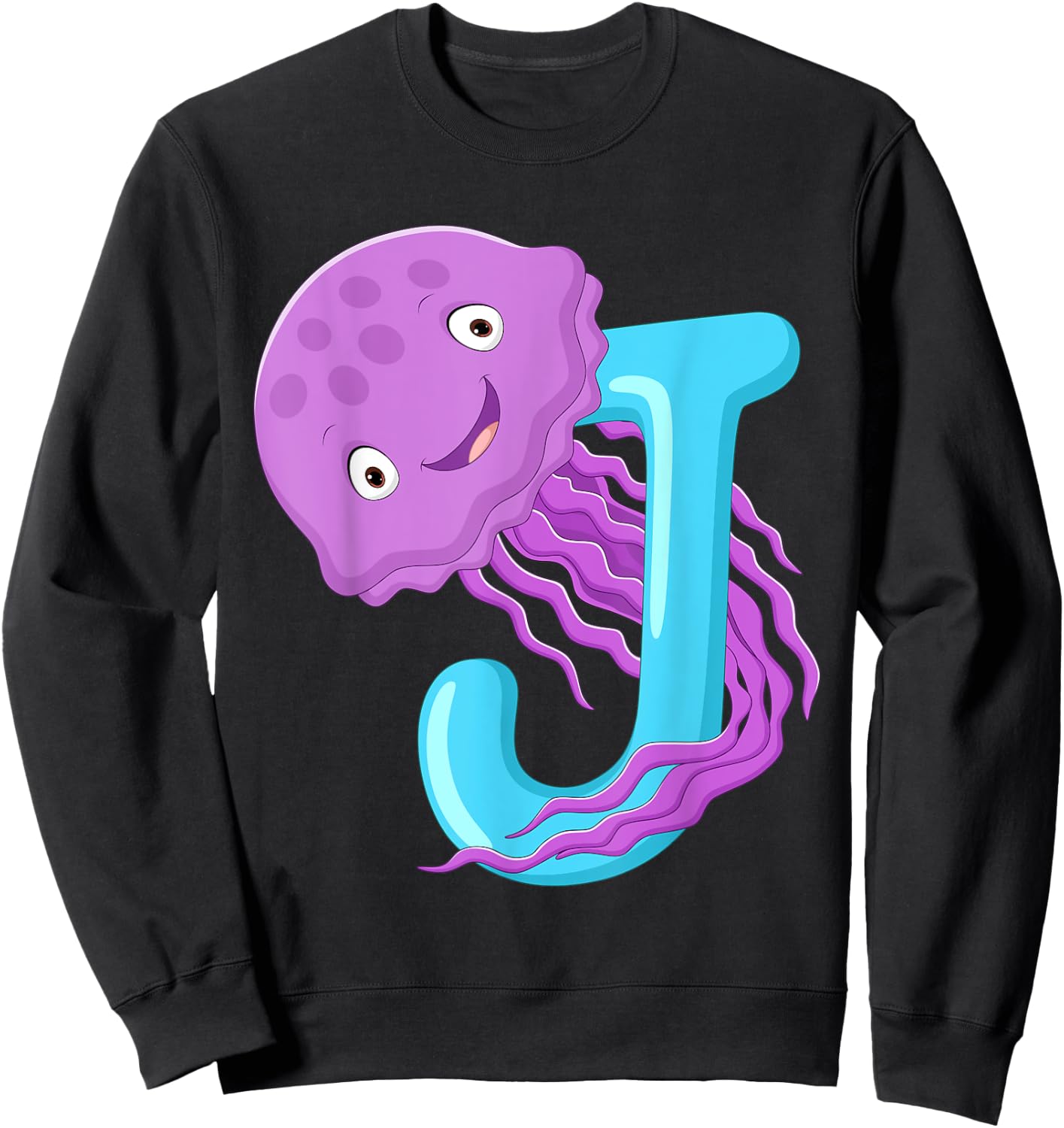 J Is For Jellyfish Sea Creatures Jellyfish Sweatshirt - Sweatshirt | Black