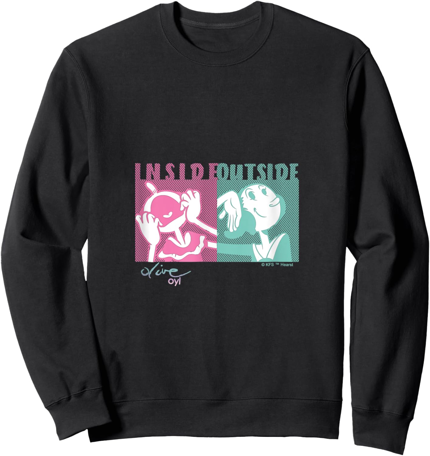 Olive Oyl's Express Yourself Collection "Outside Inside" Sweatshirt - Sweatshirt | Black
