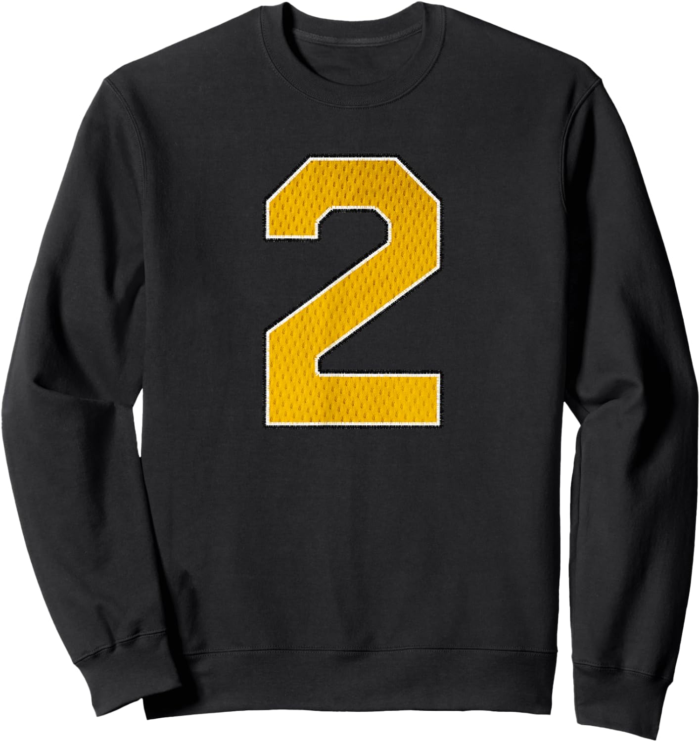 Gold Number 2 Athlete Sports Jersey Supporter Fanwear Sweatshirt - Sweatshirt | Black