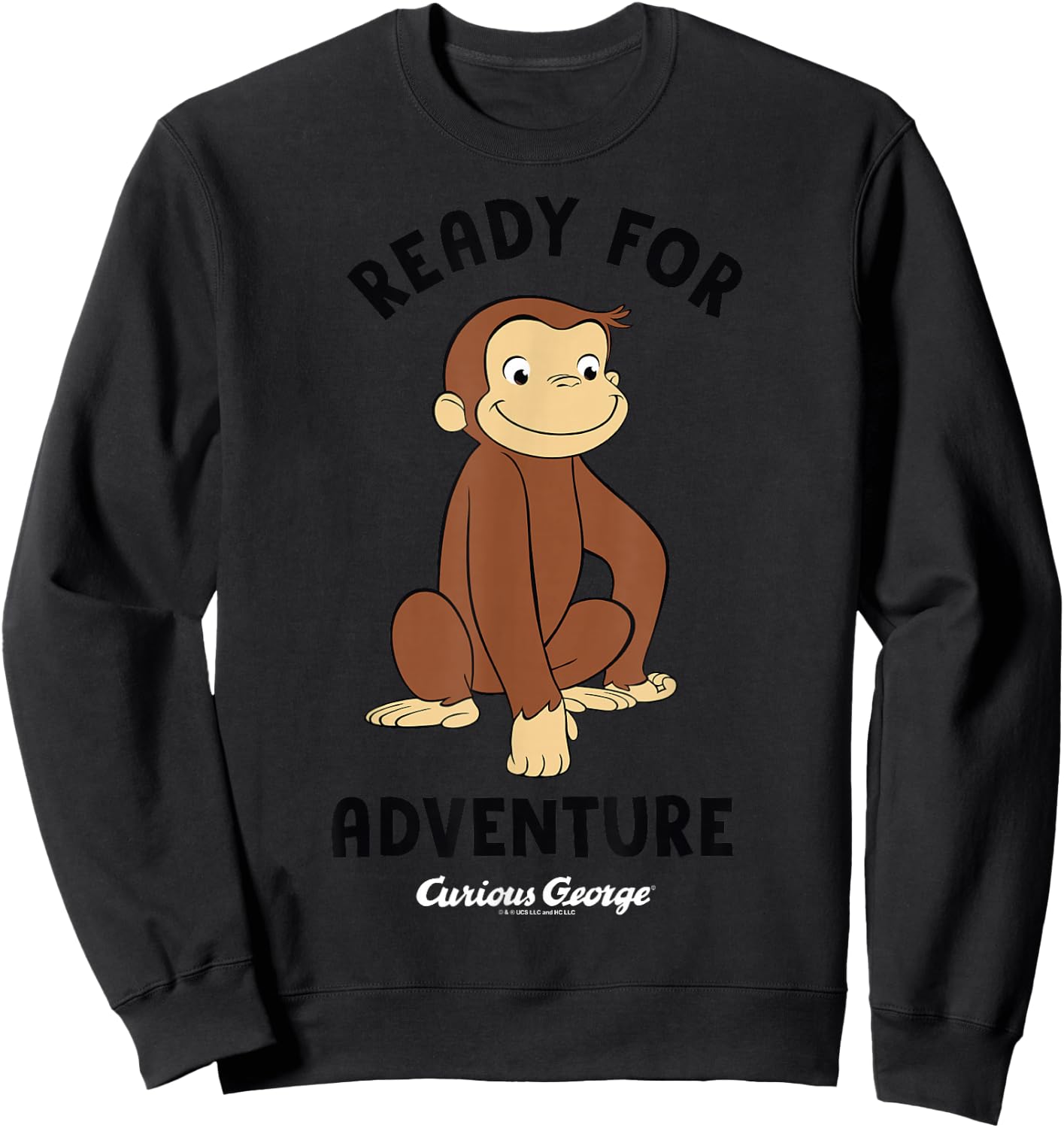 Curious George Ready for Adventure George Smiling Sweatshirt - Sweatshirt | Black