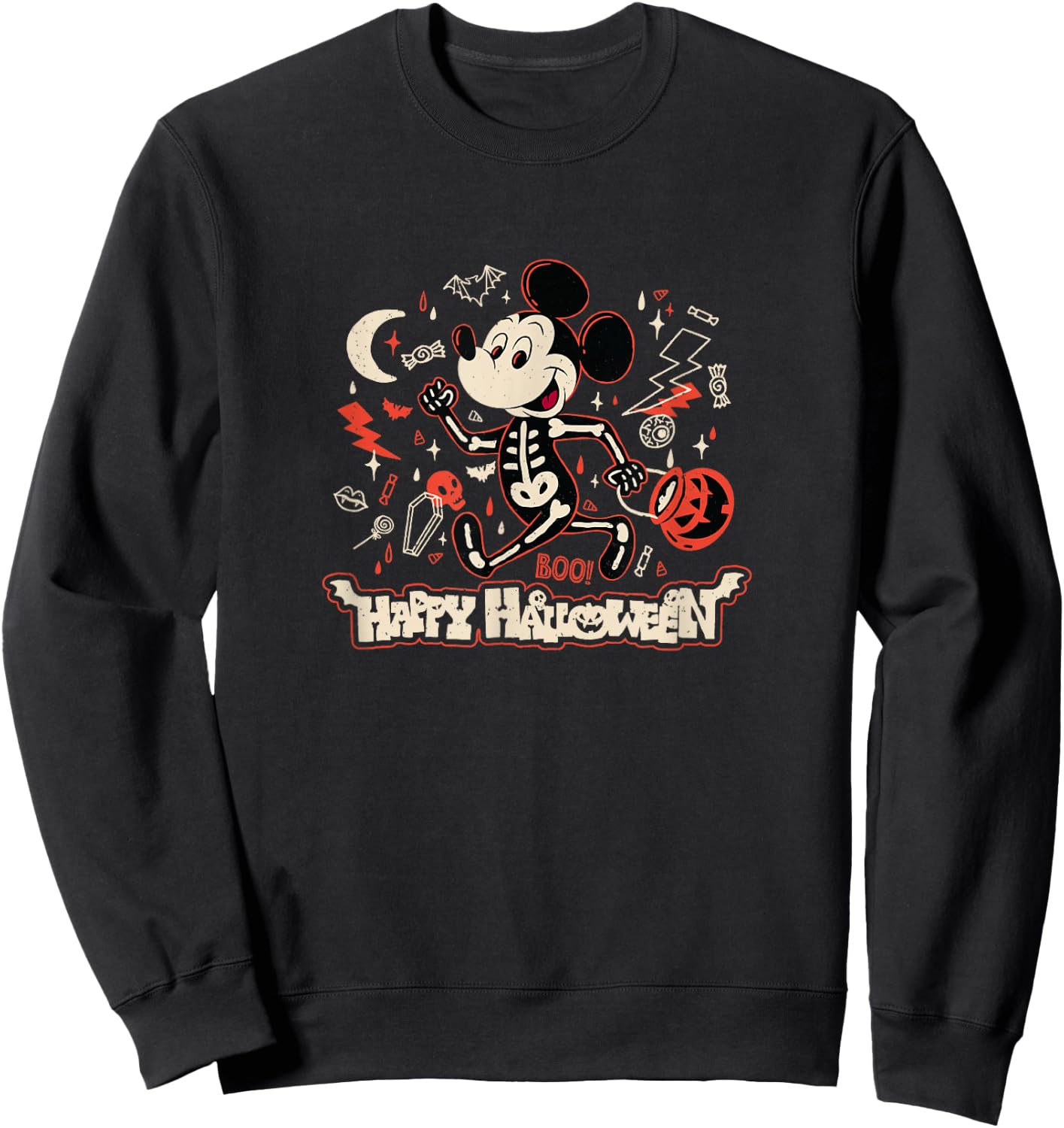 Disney Mickey and Friends Halloween Boo! Skeleton Costume Sweatshirt - Sweatshirt | Black
