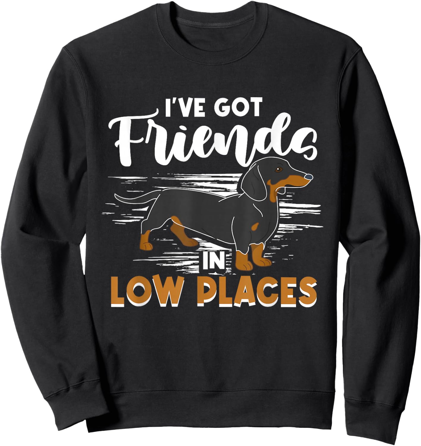 Dachshund Lover - I've Got Friends In Low Places Sweatshirt - Sweatshirt | Black