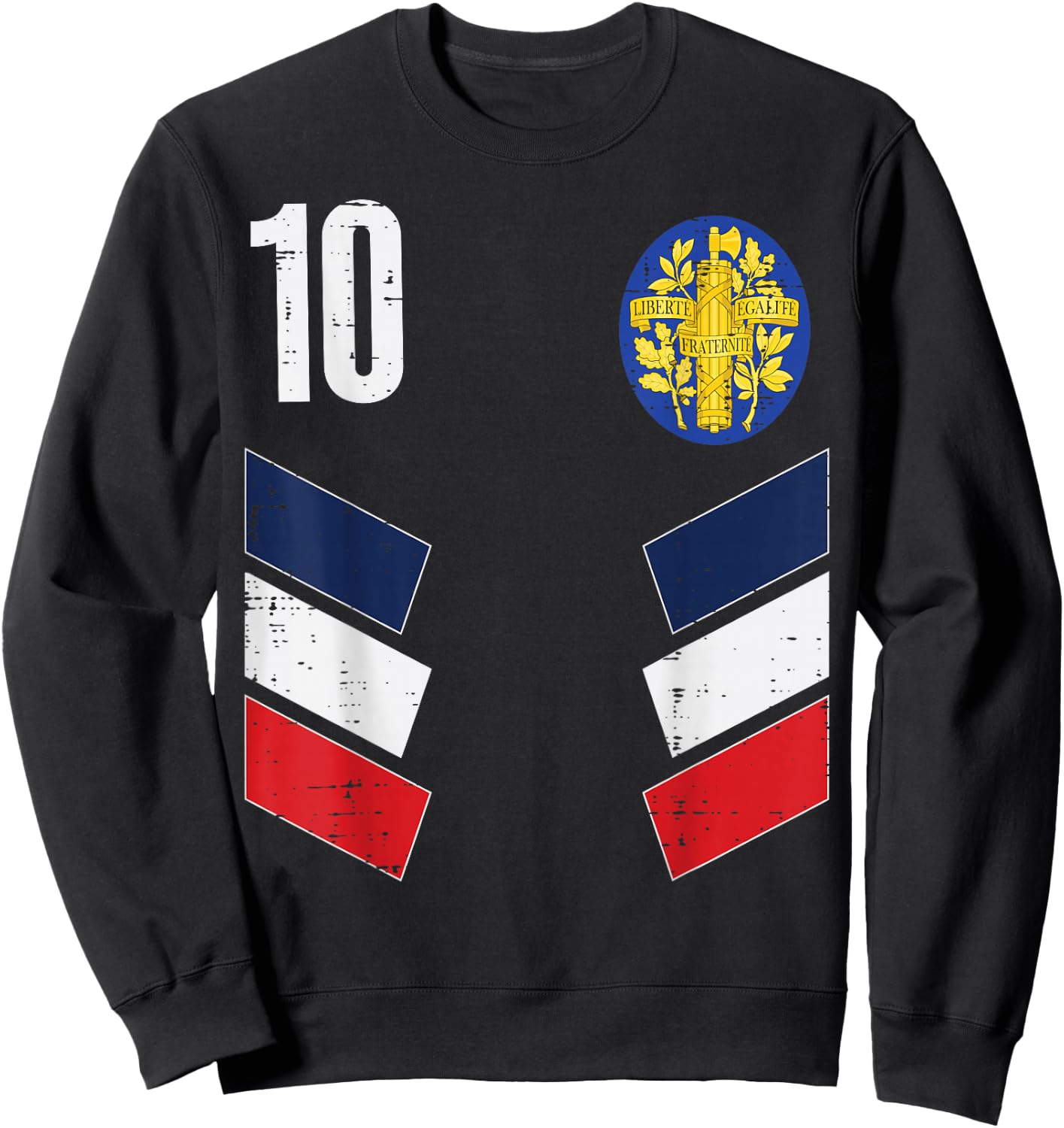 France Number 10 French Soccer Men Women Boys Girls Kids Sweatshirt - Sweatshirt | Black