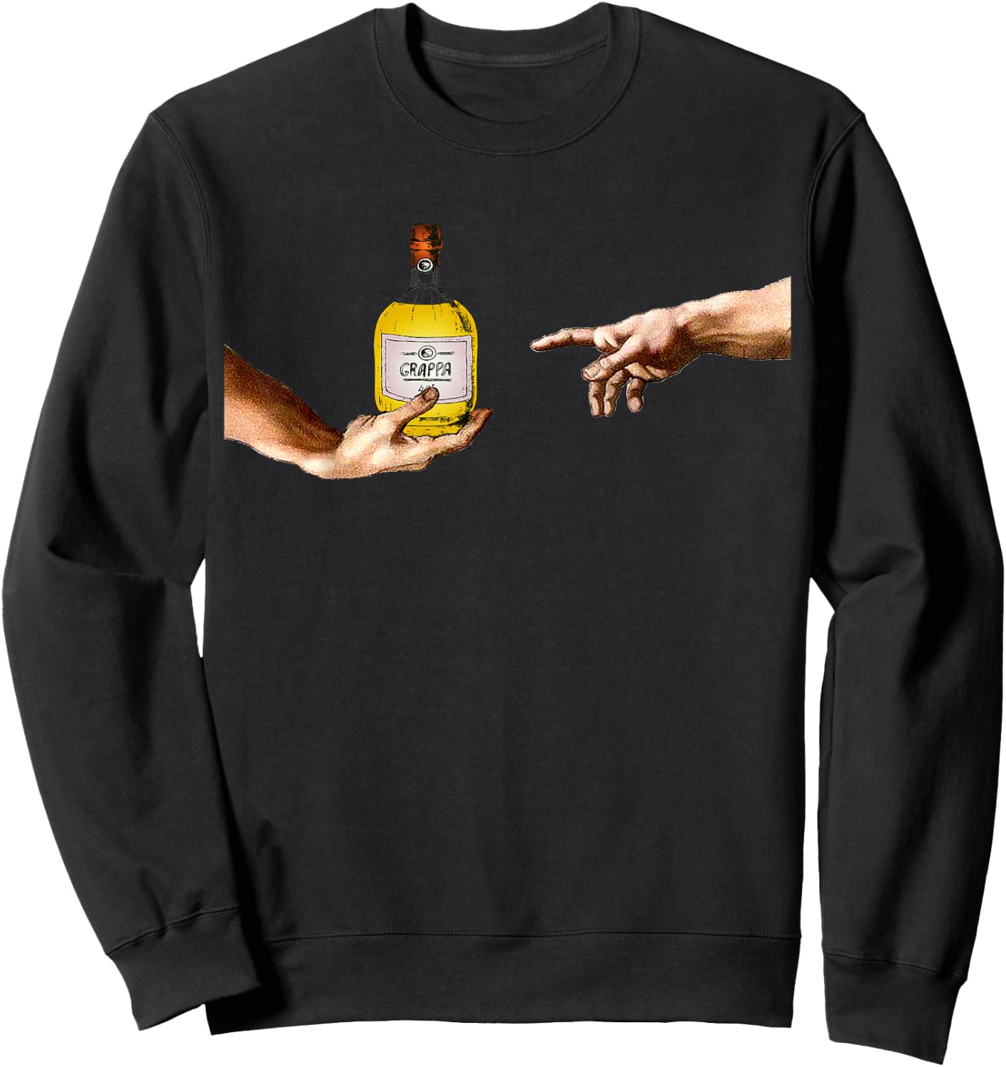 Grappa Michelangelo Sistine Chapel Ceiling Fresco Fresco Sweatshirt - Sweatshirt | Black