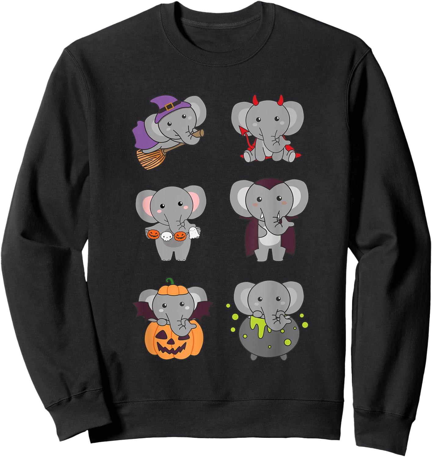 Elephant Halloween Costume Elephant Halloween Sweatshirt - Sweatshirt | Black