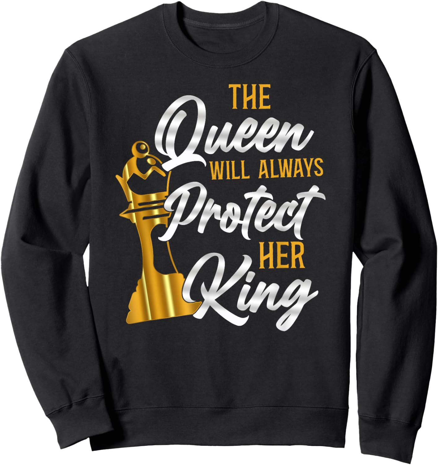 Chess Player Chess Piece Vintage Queen King Sweatshirt - Sweatshirt | Black