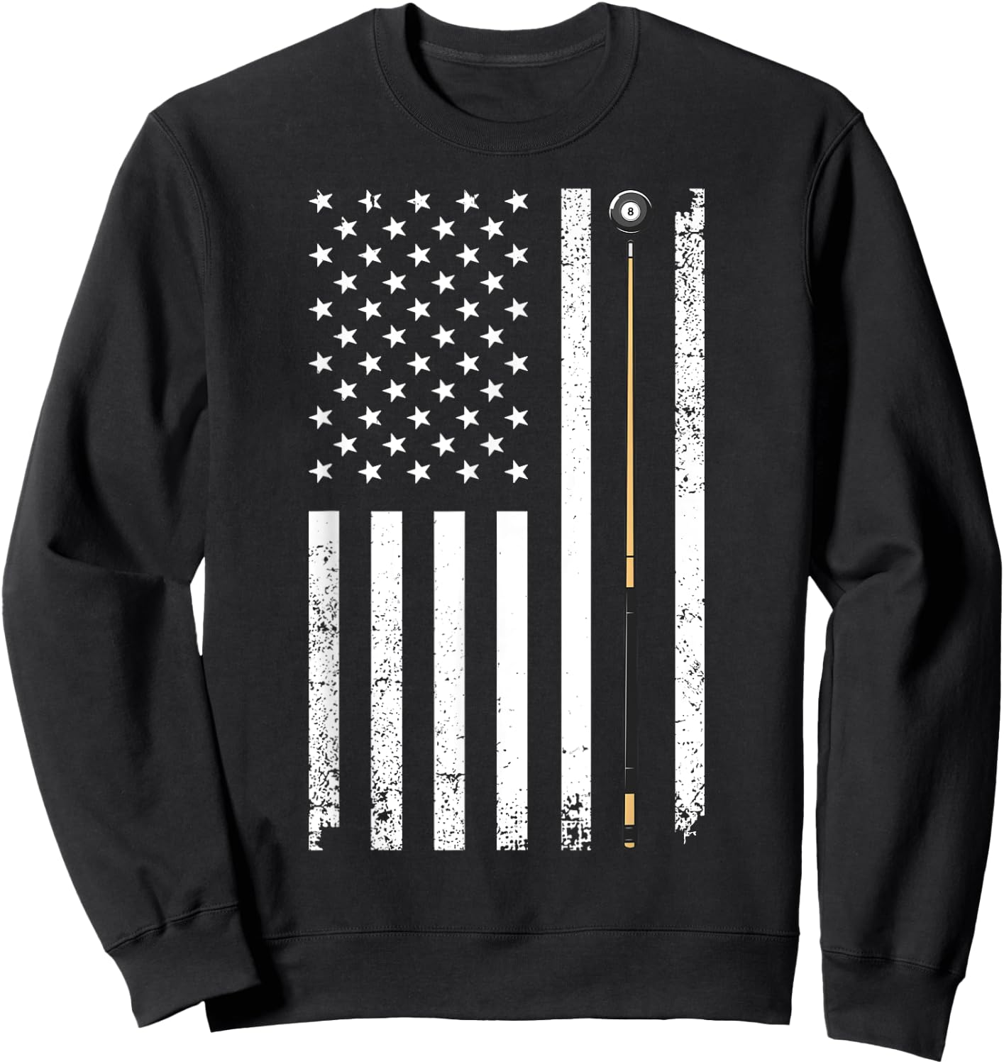 Funny US Flag Billiards Design Women Billiard Player Sweatshirt - Sweatshirt | Black