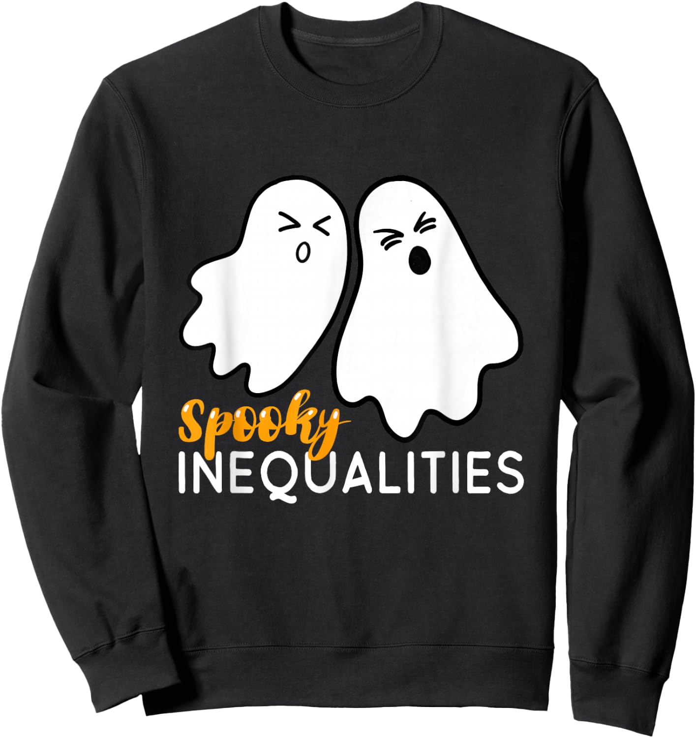 Spooky Inequalities Ghosts - Halloween Math Teacher Sweatshirt - Sweatshirt | Black